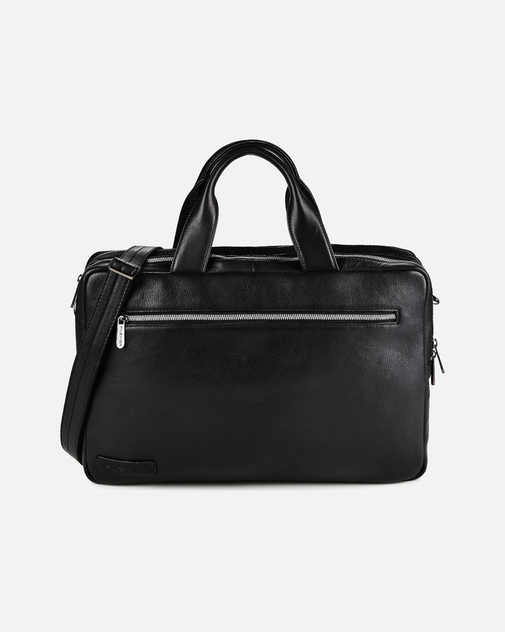 Laptoptasche für Weiblich Plevier Jimmy Aktentasche Leder 31 cm Laptopfach schwarz