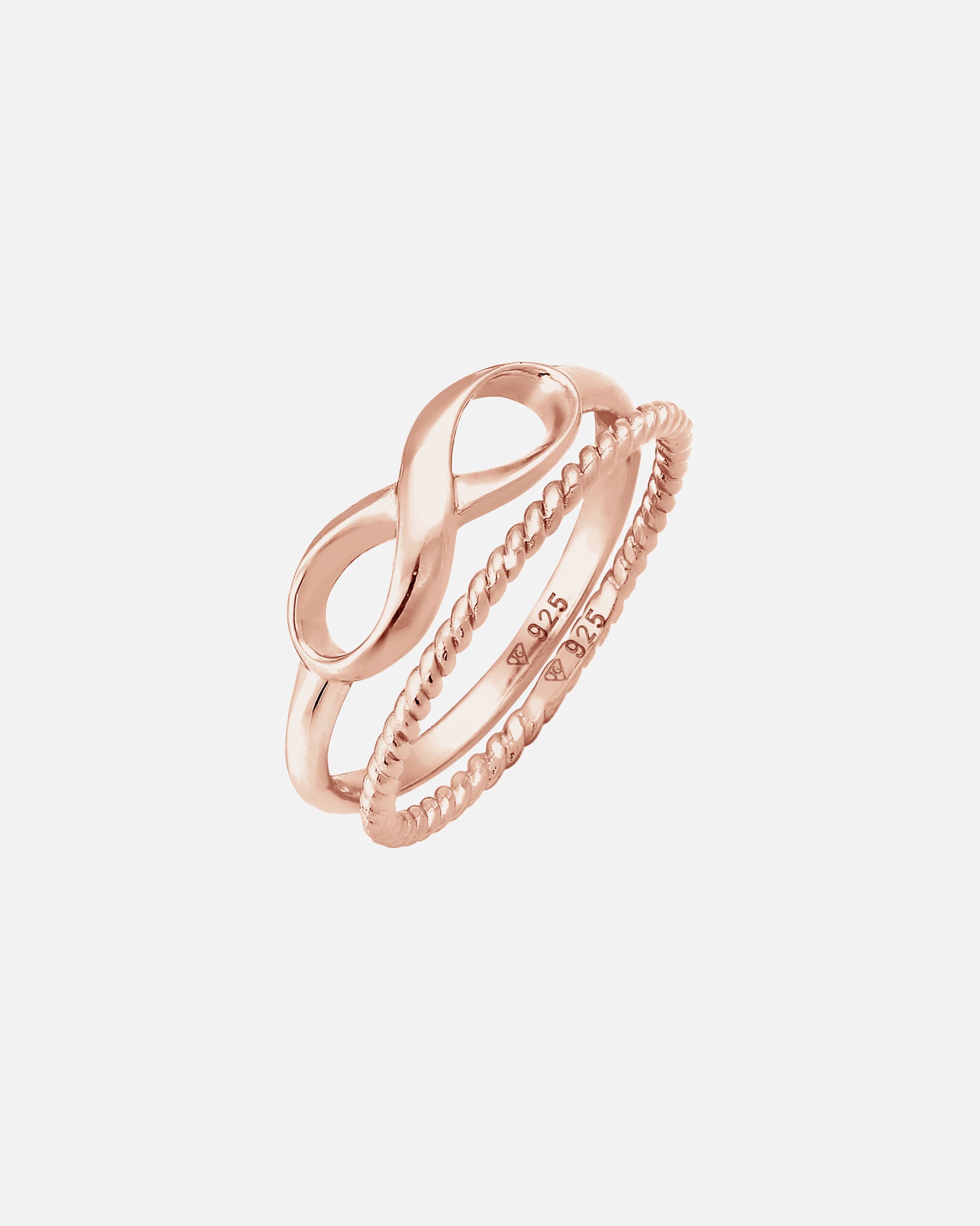Ring für Weiblich Elli Infinity Stapelring Twisted 2er Set 925 Silber 52