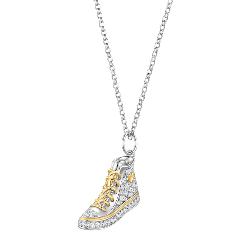 Glanzstücke München Halskette Sneaker Sterling Silber Zirkonia in Silber/Gelbgold 45,0 cm Basiskette + 5,0 Verlängerung Damen