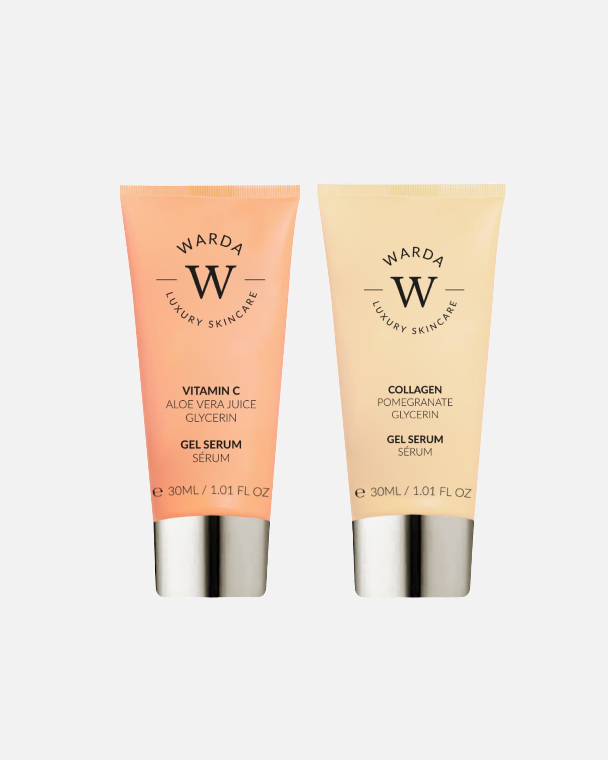 Anti-Aging Pflege für Weiblich WARDA LUXURY SKINCARE Glow & Lift Duo Vitamin C Gelserum + Kollagen Gelserum 1 Stück Stück