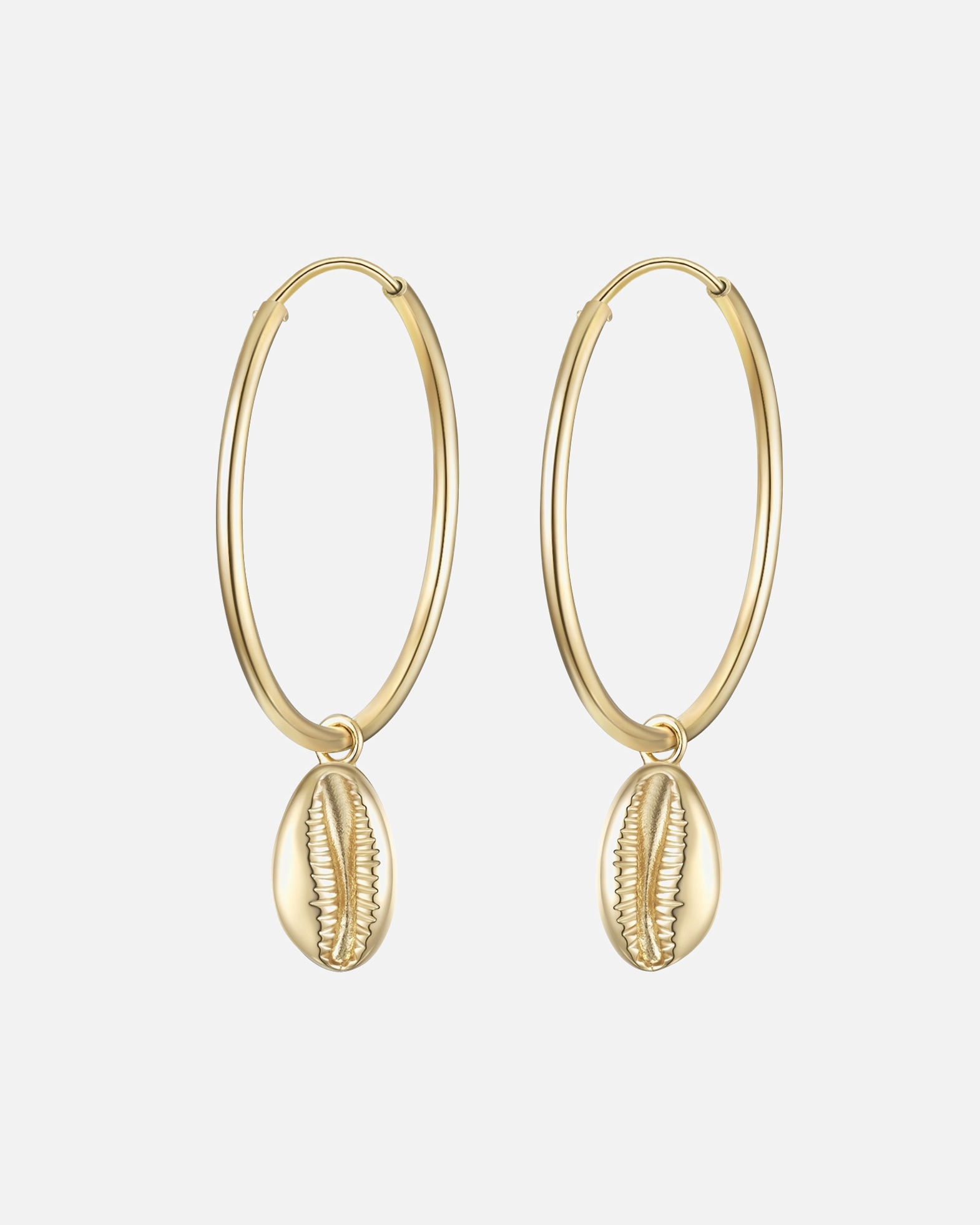 Creolen für Weiblich Glanzstücke München Creolen Muschel Sterling Silber in Gelbgold 15,5 mm