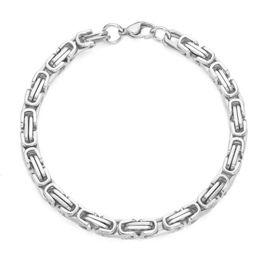 Jacques Charrel Armband Königskette massiv, Edelstahl 20 cm Silber Damen