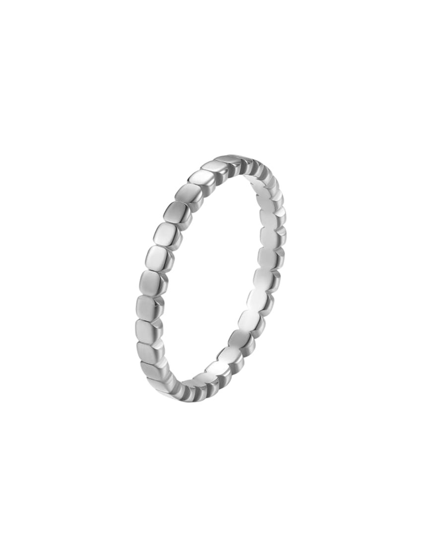 Hey Happiness Stacked Bead Ring – Edelstahl mit Kugeldesign 52 Damen