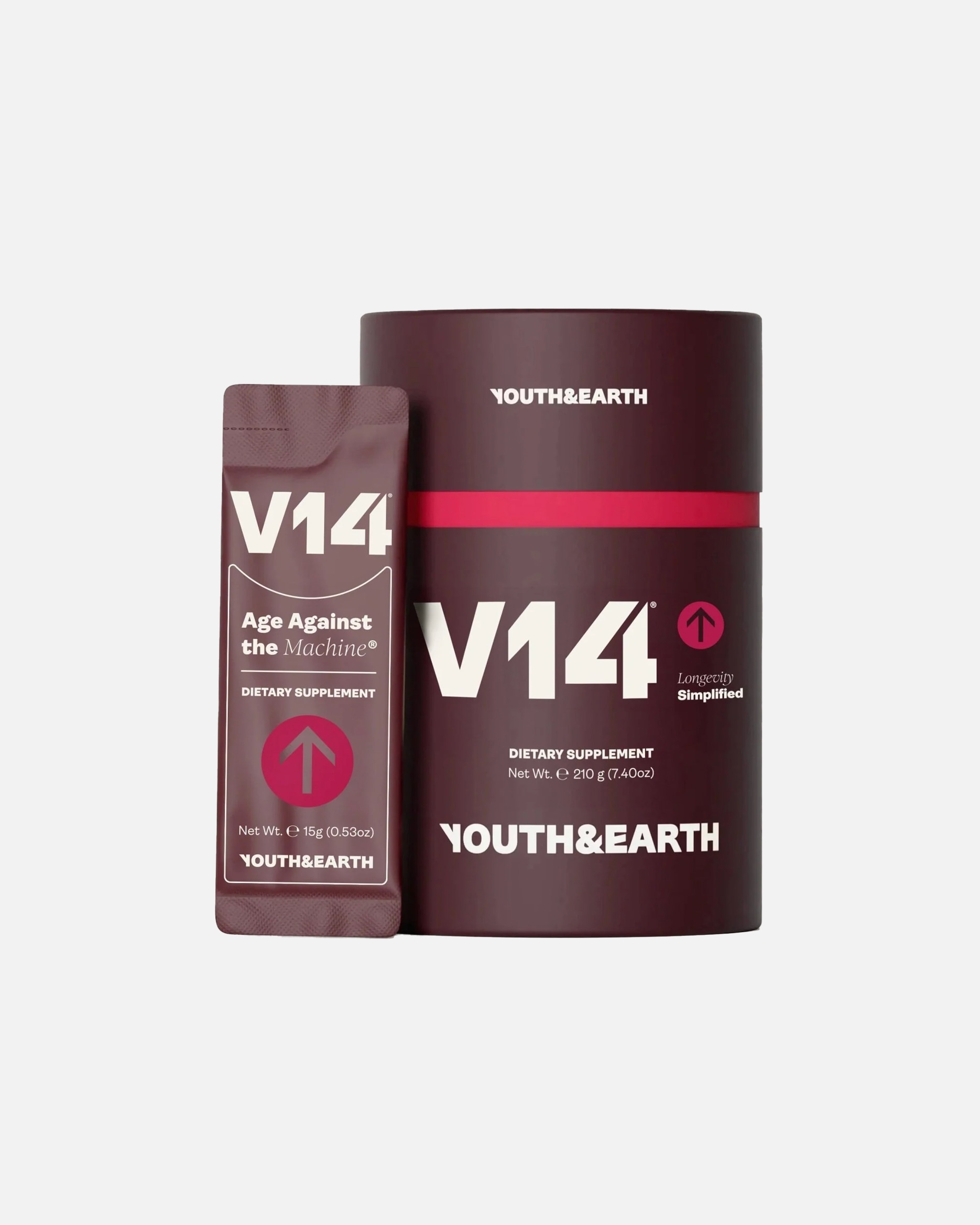 Nahrungsergänzungsmittel für Unisex Youth&Earth Default Brand Line V14 LONGEVITY REDS – Pflanzenstoff-Komplex mit Polyphenolen und Nährstoffen, Sachet 210 g Pulver