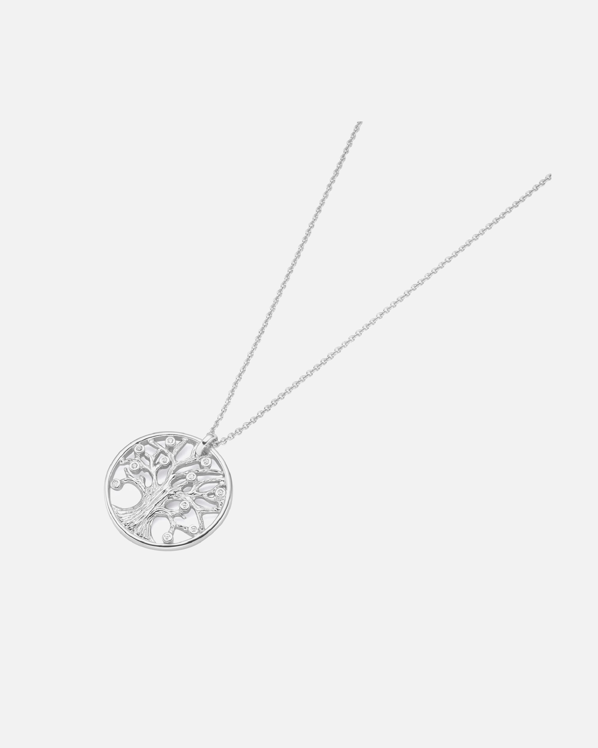 Halskette für Weiblich Smart Jewel Kette Lebensbaum mit Zirkonia, Silber 925 45 cm