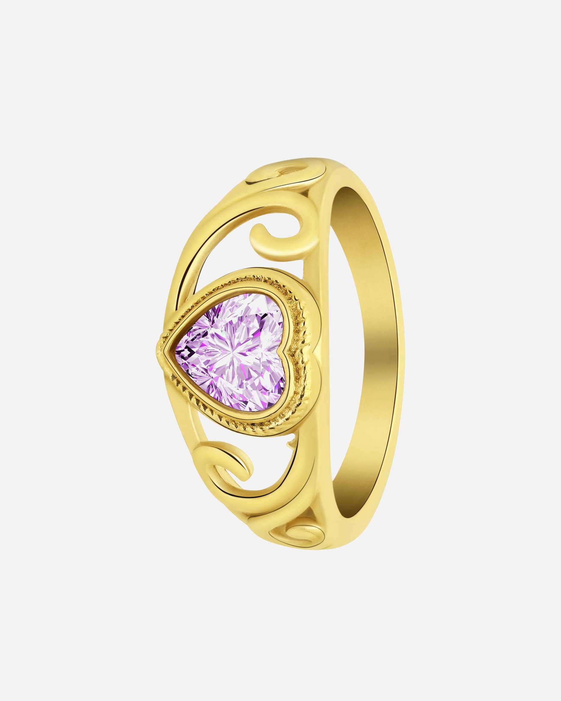 Ring für Weiblich Lucardi Ringe Stahl Lila - 57mm