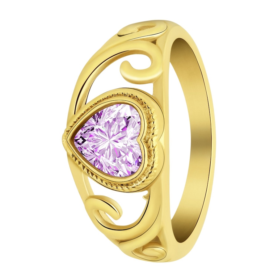 Lucardi Ringe Stahl Lila - 57mm Damen