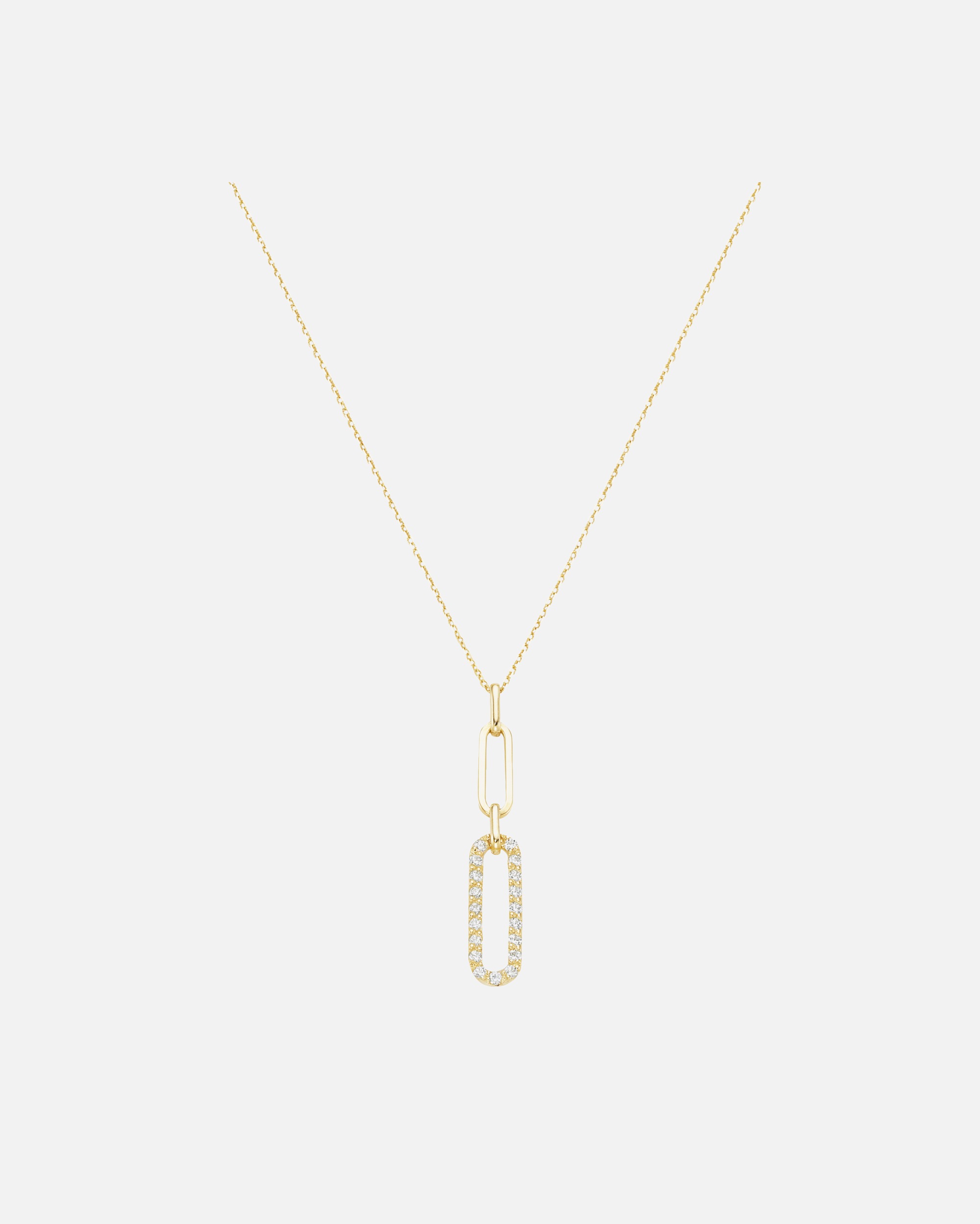 Halskette für Weiblich Luigi Merano Kette längliche Glieder, mit Zirkonia Steinen, Gold 375 45 cm