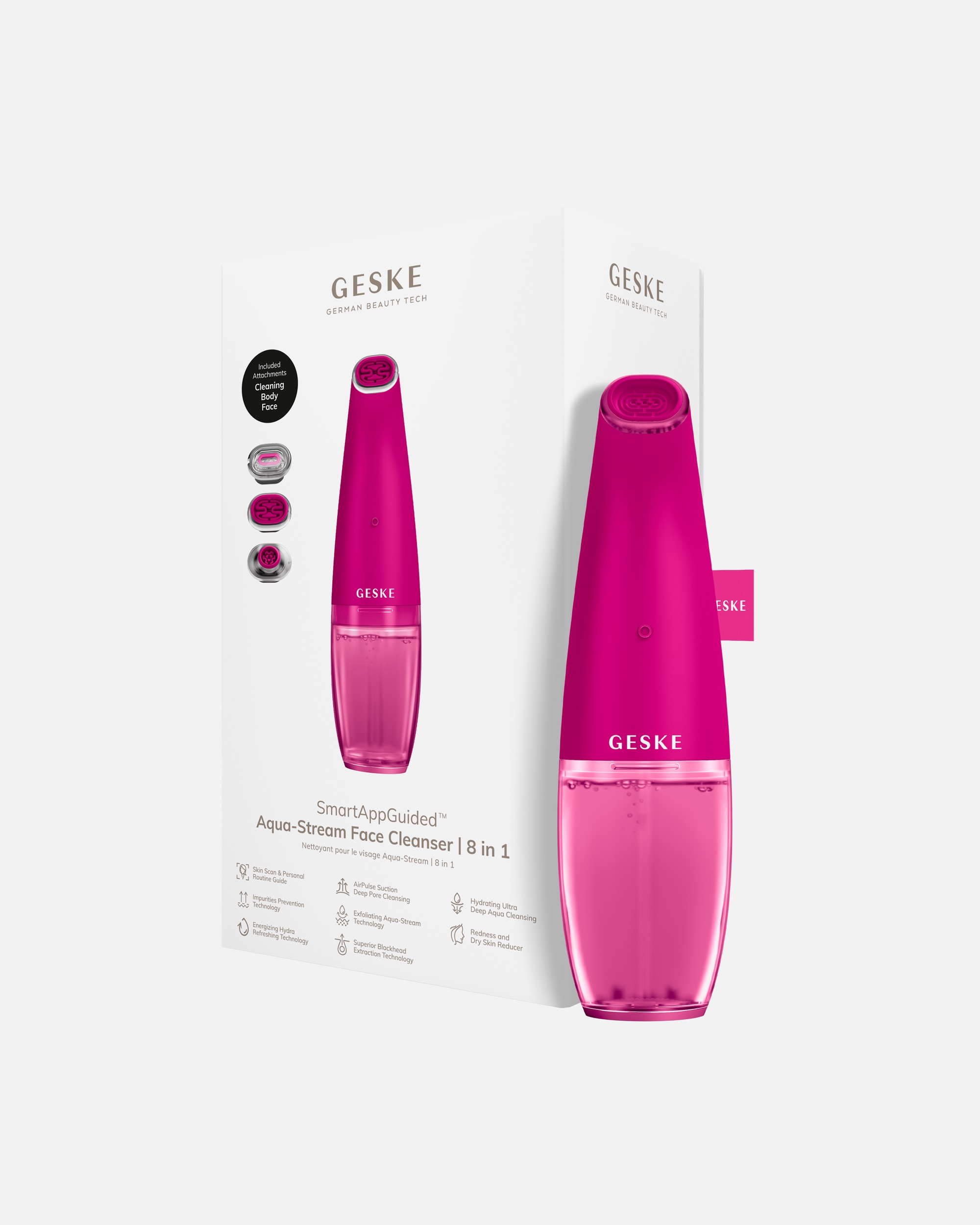 Multifunktionsgerät für Unisex GESKE GESKE SmartAppGuided™ Aqua-Stream Face Cleanser | 8 in 1 Magenta