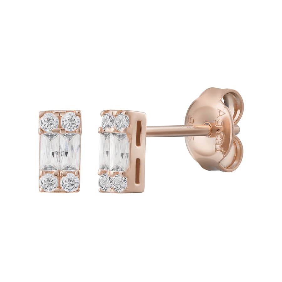 caï Ohrstecker 925/- Sterling Silber Zirkonia Rosé vergoldet Damen