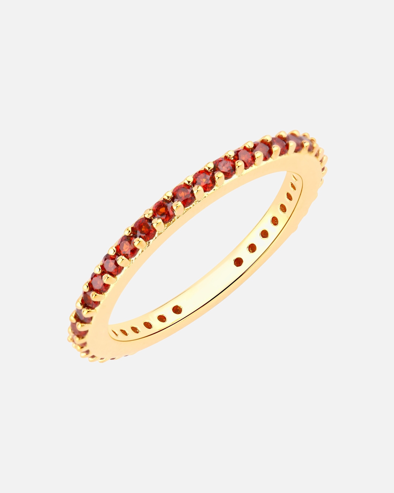 Ring für Weiblich Rafaela Donata Ring aus Sterling Silber in Gelbgold mit Granat 54