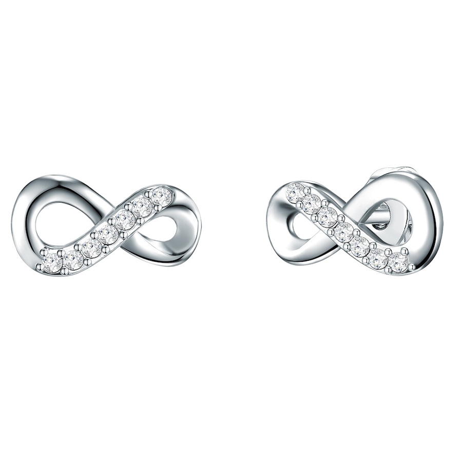 Lulu & Jane Ohrstecker Infinity aus Messing in Silber mit verziert Kristallen von Swarovski 6,6 mm Damen