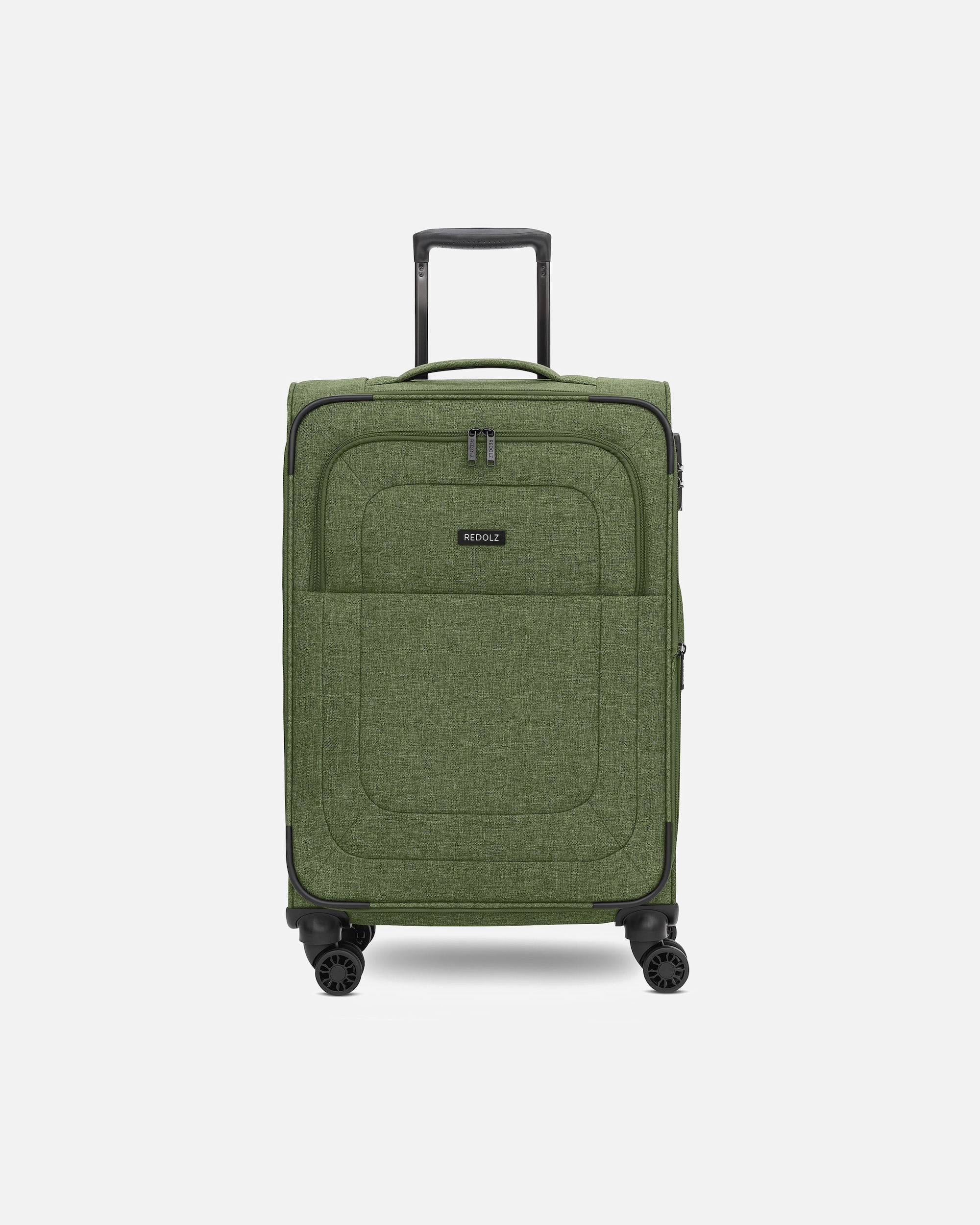 Trolley für Männlich Redolz Essentials 12 MEDIUM 4-Rollen Trolley 67 cm mit Dehnfalte olive