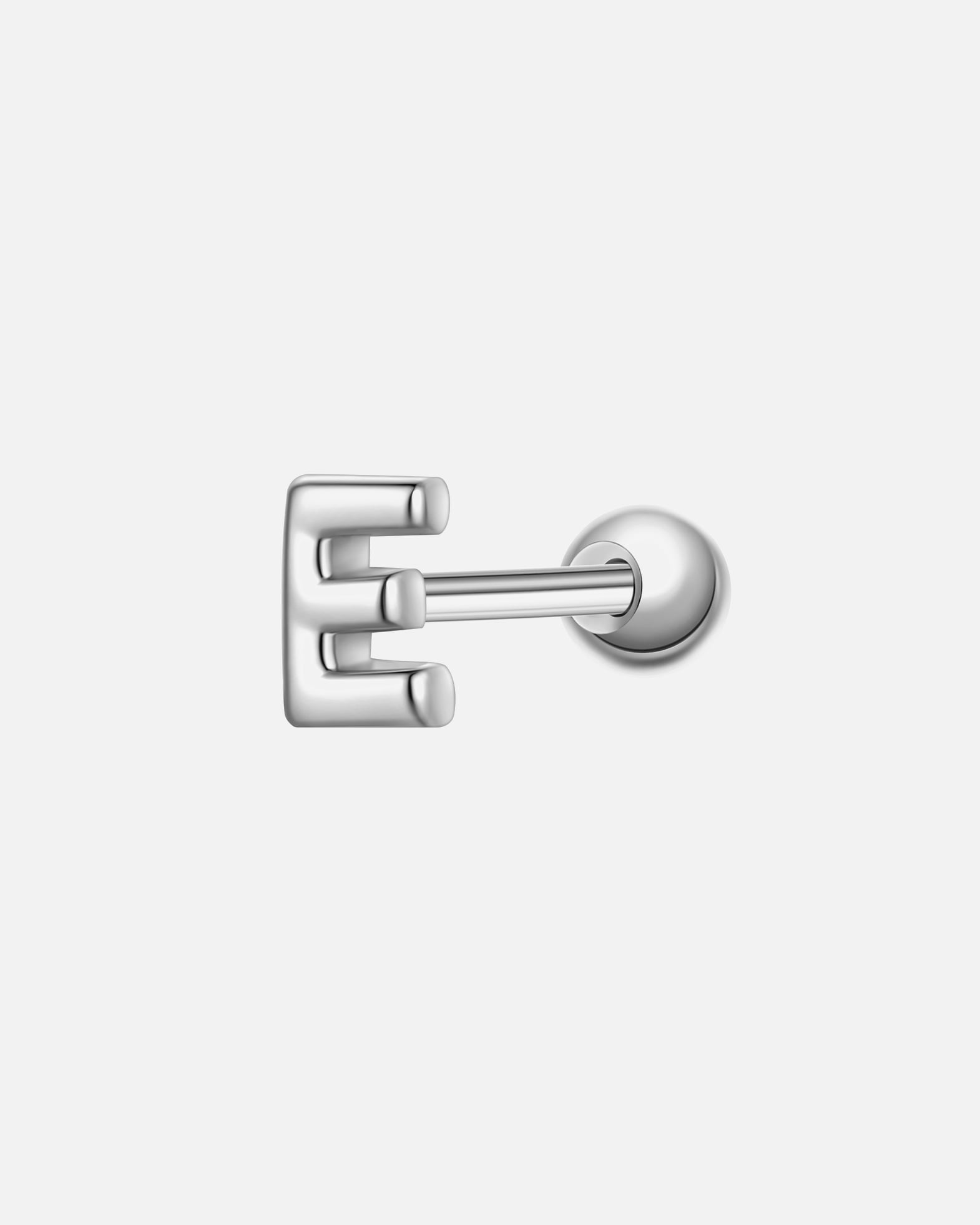 Ohrringe für Weiblich Glanzstücke München Piercing Buchstabe E aus Sterling Silber in silber 4,0 mm