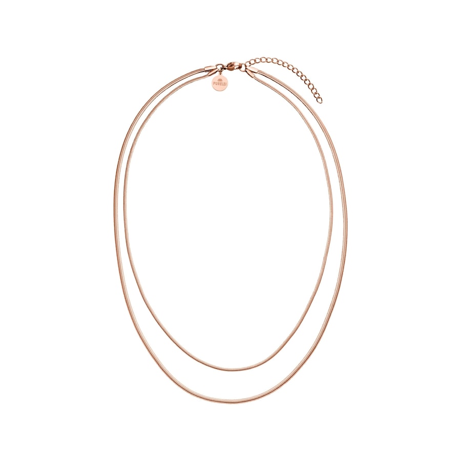 Purelei Two Layers Doppelkette 100% Edelstahl Rosegold Hellbraun Damen