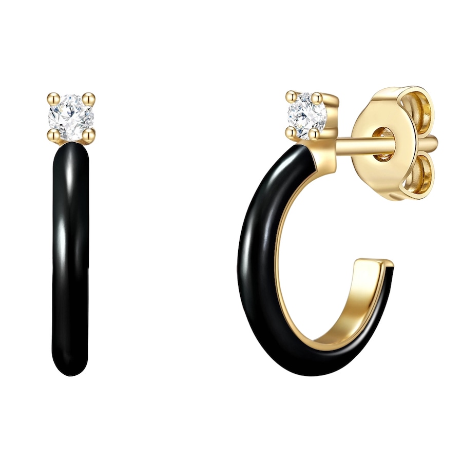 Glanzstücke München Creolen Sterling Silber Zirkonia in Gelbgold 14,7 mm Damen