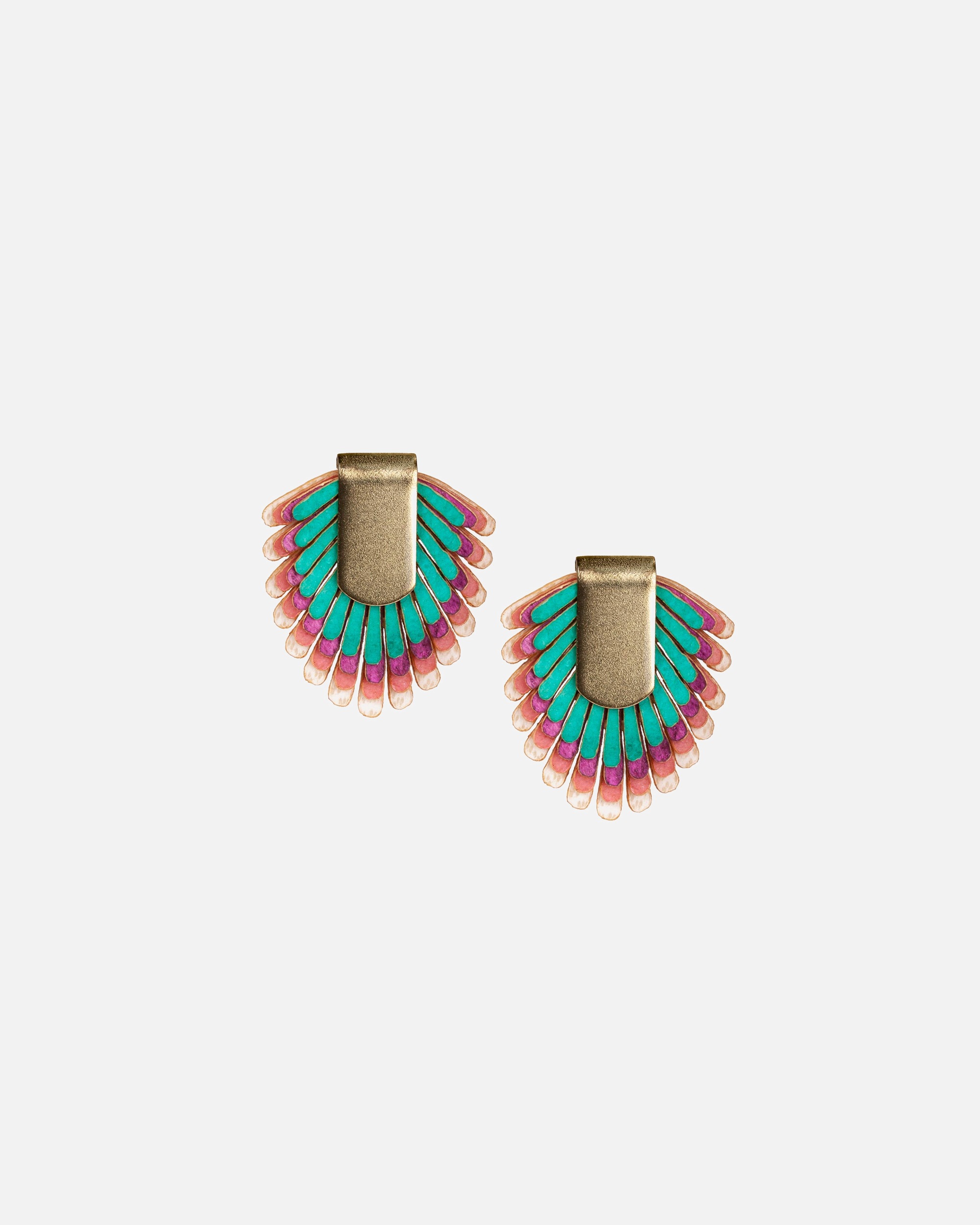 Ohrringe für Unisex Gretchen Ohrringe Pam Pem Earring Stud aus buntem Pergament bunt / mehrere Farben