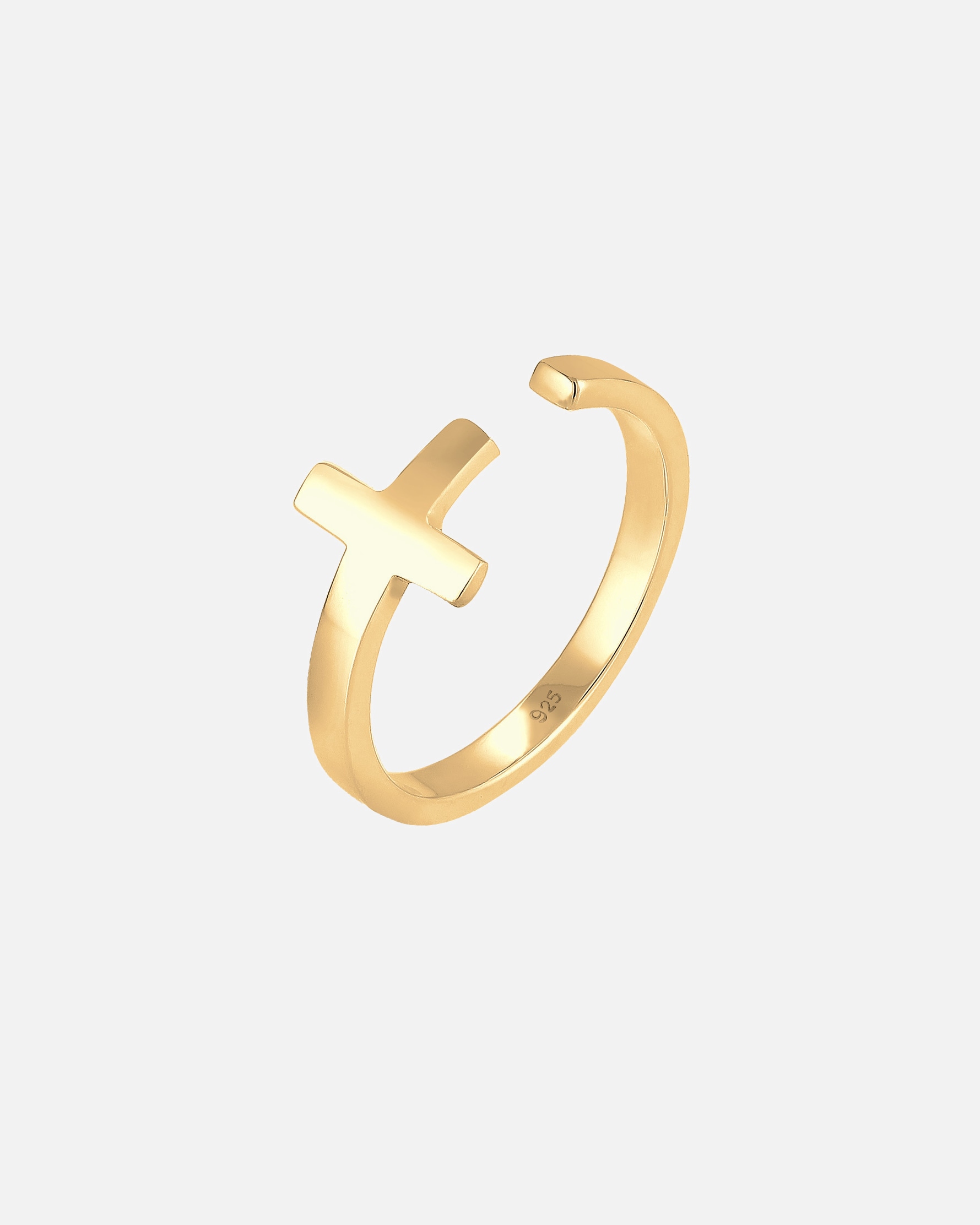 Ring für Weiblich Elli Elli Pierścień Kreuz Geo Größenverstellbar 925 Sterling Silber Złoto