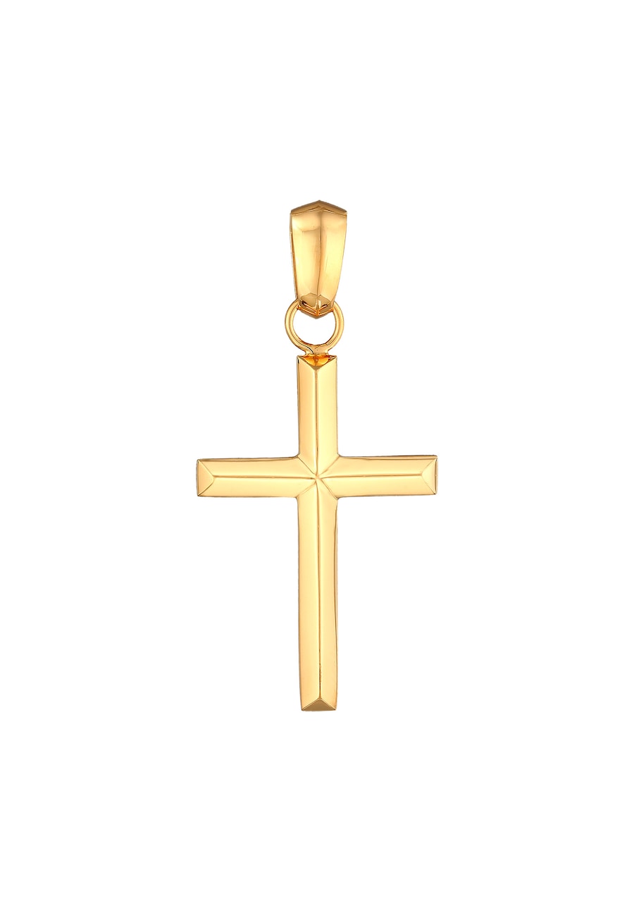 KUZZOI Kreuz Modern Religion Glaube 925 Silber goldfarben Herren