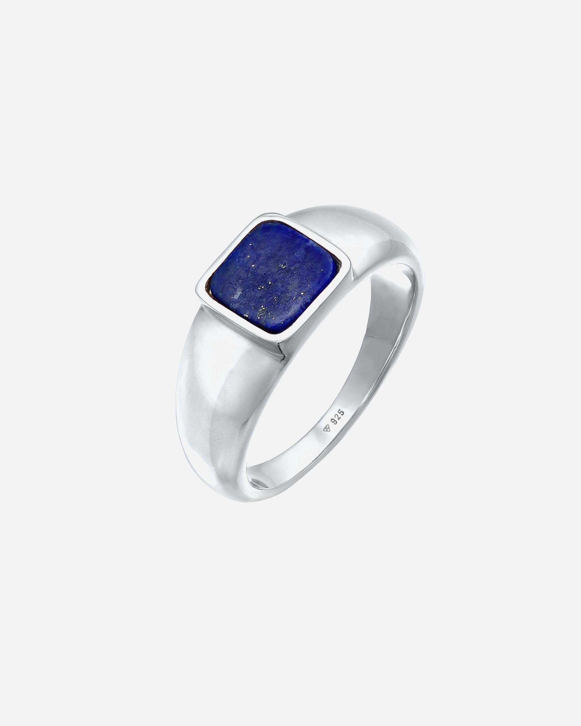 Ring für Männlich KUZZOI Herren Siegelring Sodalith Quadrat Basic 925 Silber 64