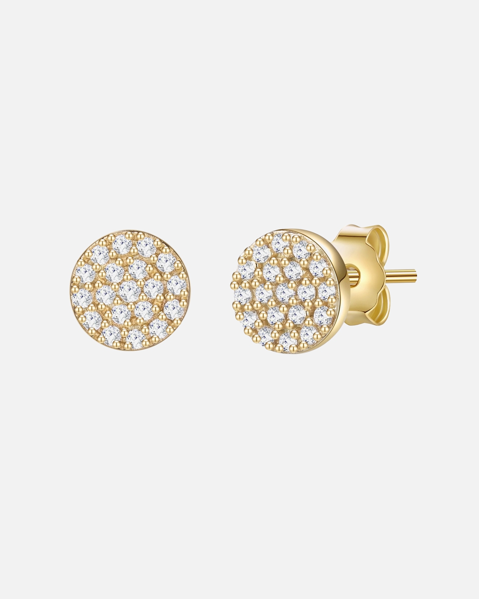 Ohrringe für Weiblich Glanzstücke München Ohrstecker Kreis Sterling Silber Zirkonia in Gelbgold 5,7 mm