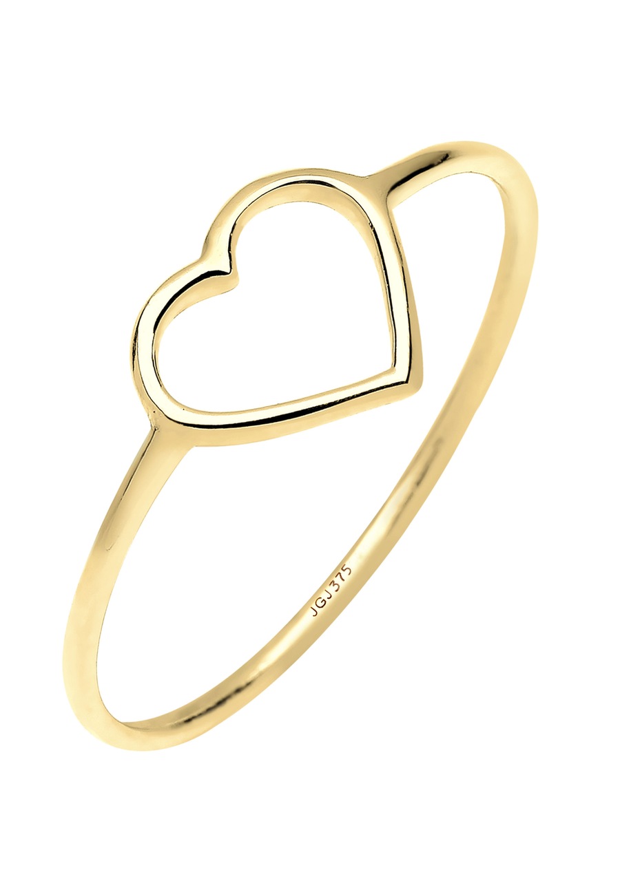 Elli PREMIUM Herz Trendsymbol Filigran 375 Gelbgold 52 Damen