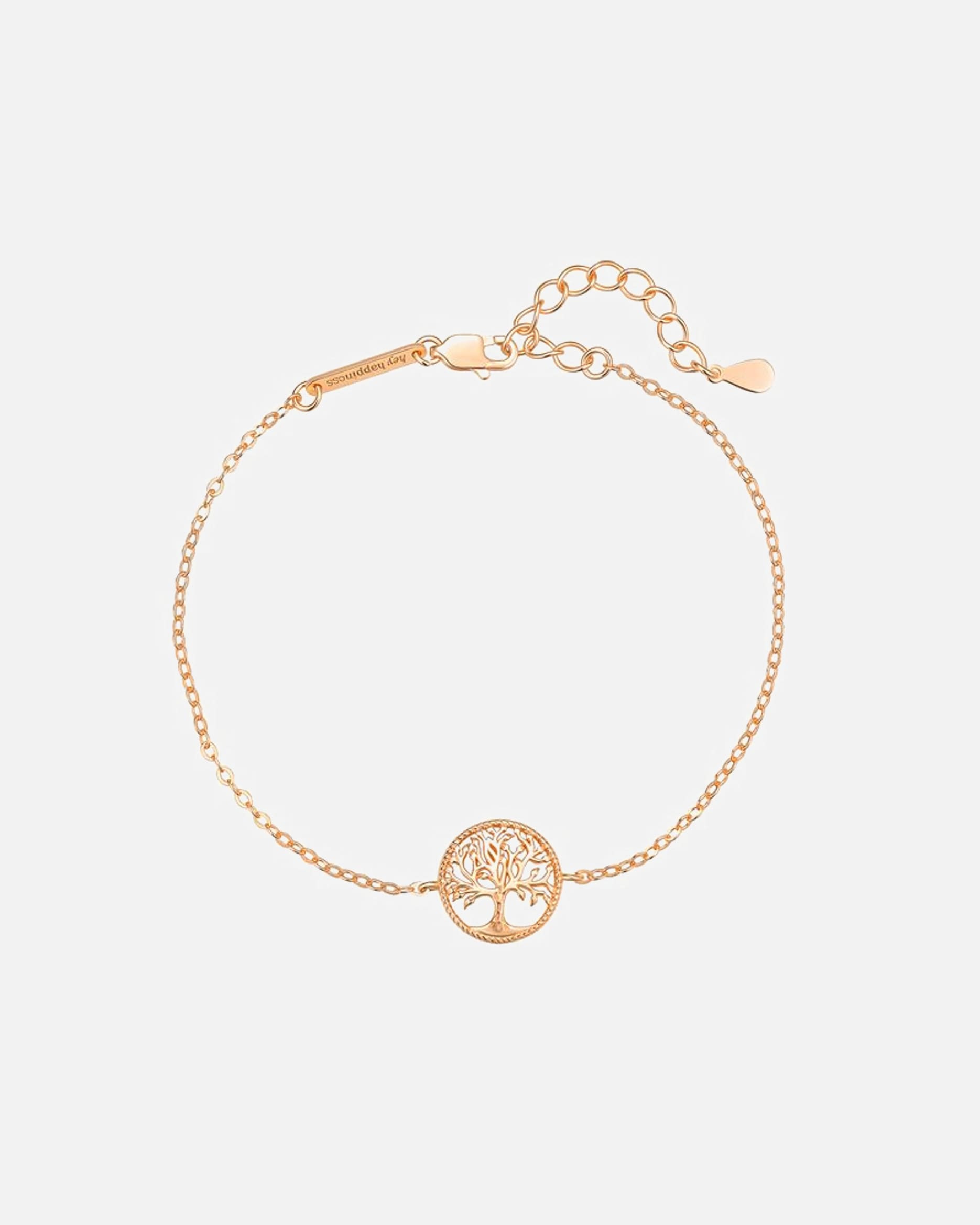 Armband für Weiblich Hey Happiness Default Brand Line Lebensbaum Armband – 925 Sterling Silber – Tree of Life Rosegold
