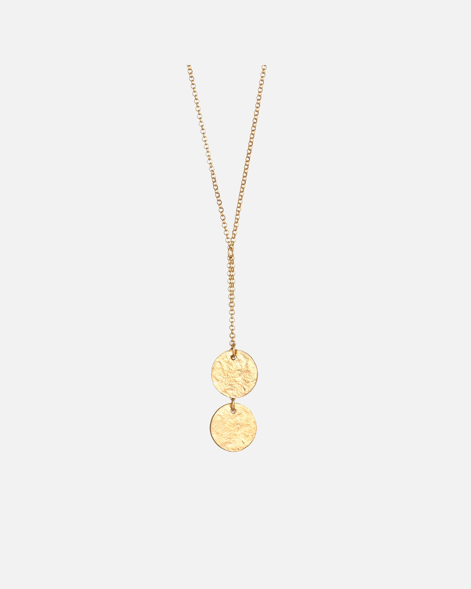 Halskette für Weiblich Elli Y-Kette Plättchen Anhänger Strukturiert 925 Silber goldfarben