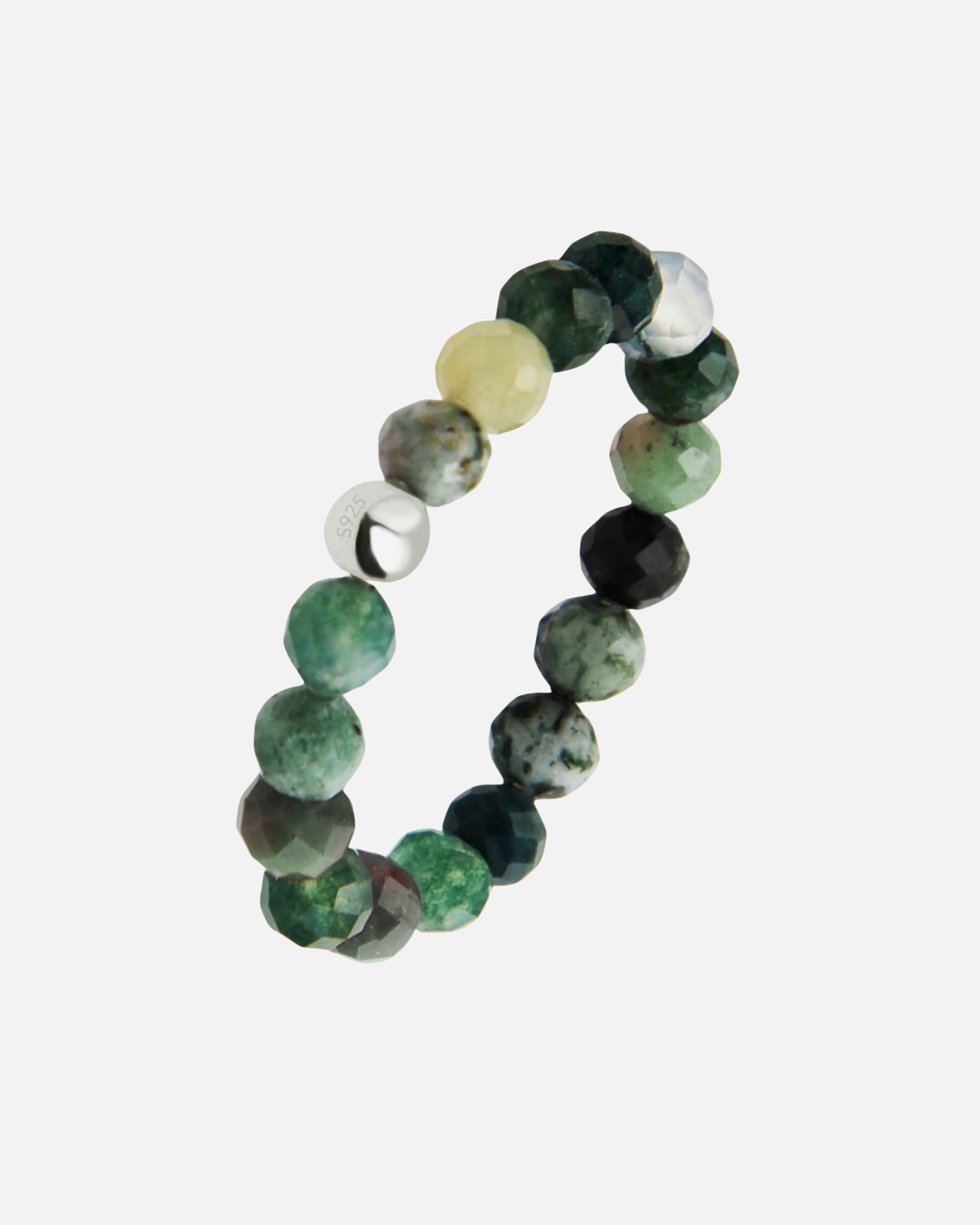 Ring für Weiblich GOOD.designs Perlenring aus Naturstein Grüner Achat