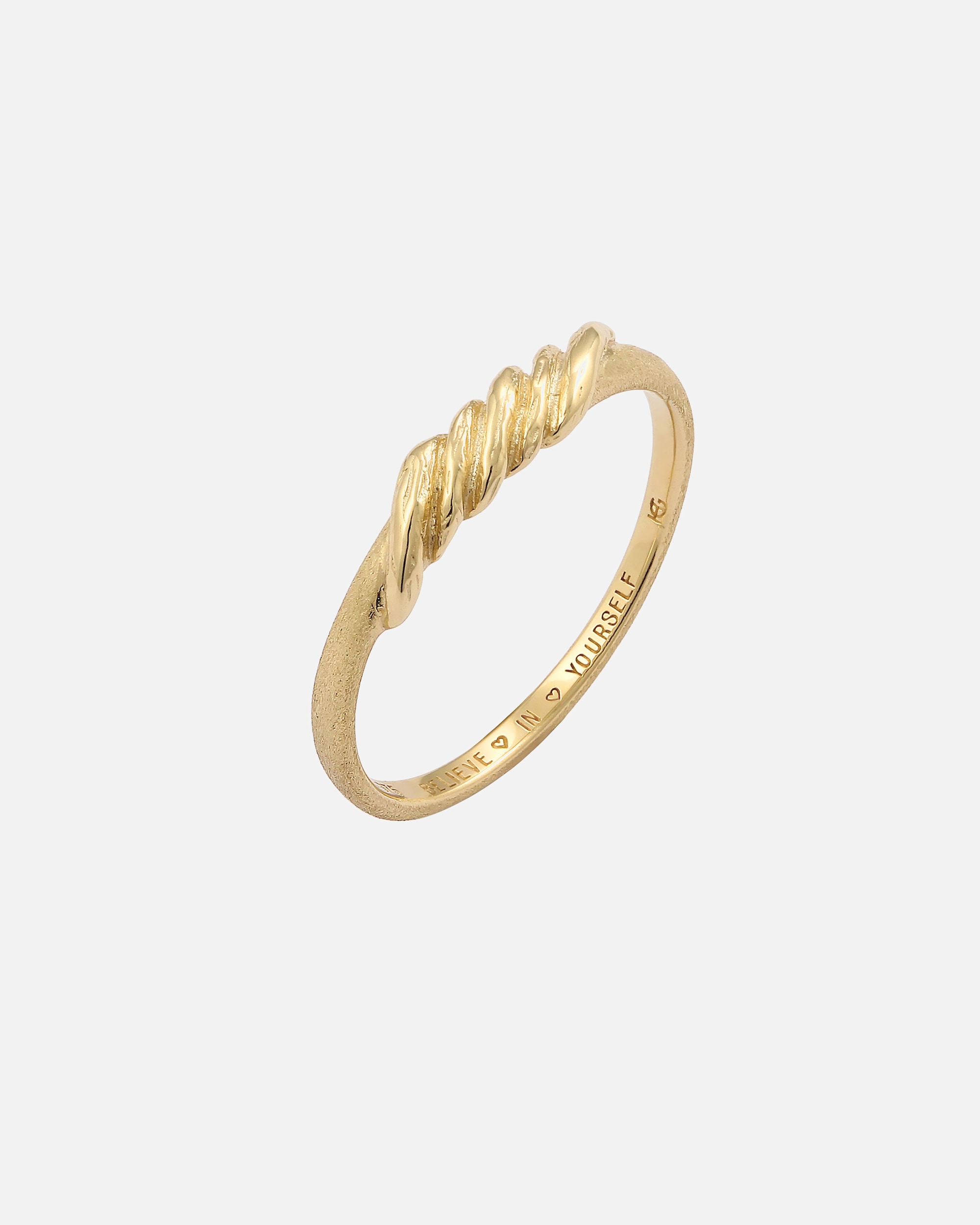 Ring für Weiblich Haze & Glory Default Brand Line Gedreht Gebürstet 375 Gelbgold 52