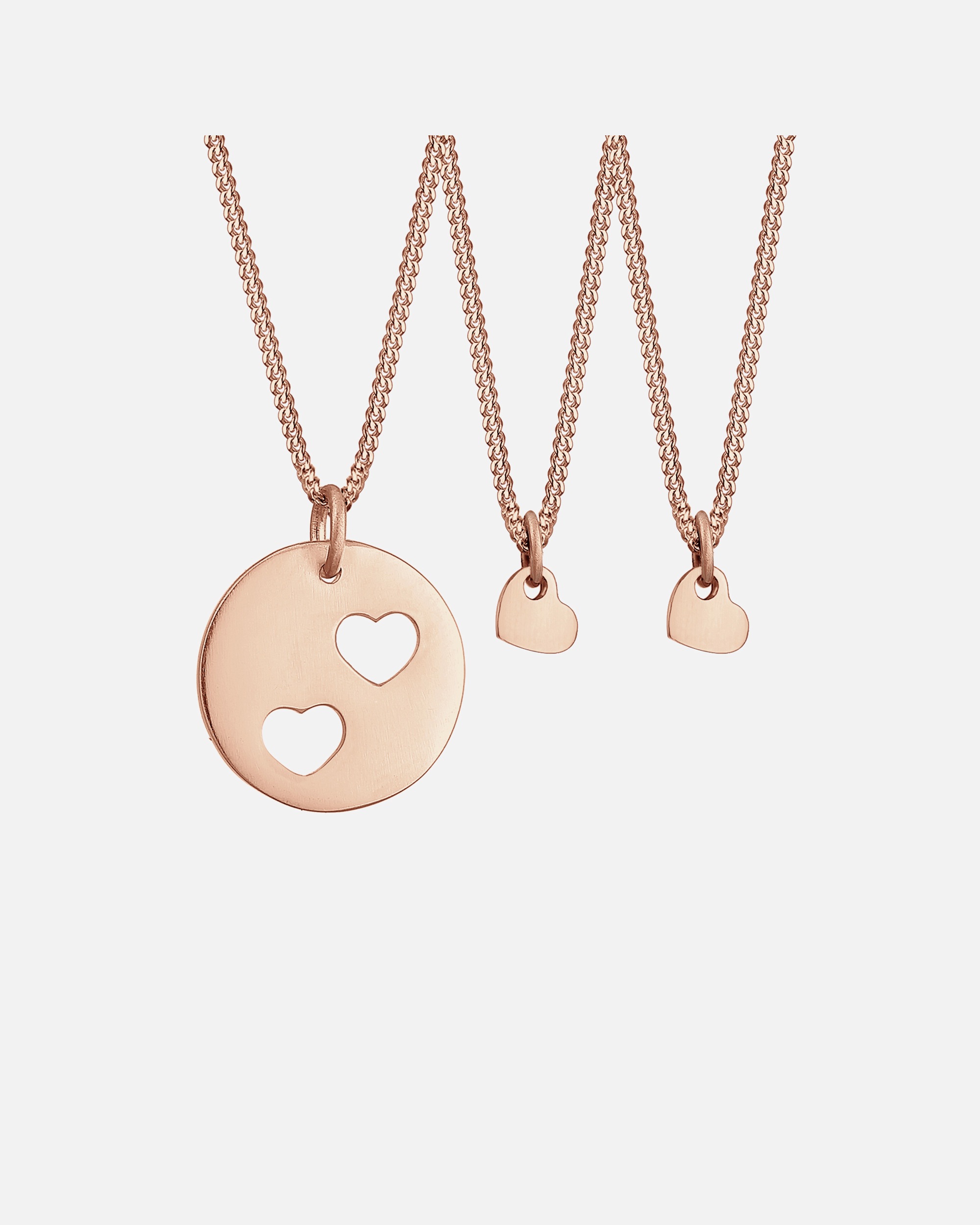 Schmuckset für Weiblich Elli Ketten Trio Herz Mutter Kind Cut Out 925er Silber rosefarben