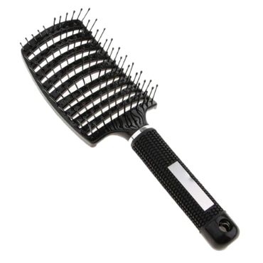 TBC Detangling Haarbürste Vented Flex Curve Schwarz Silber
