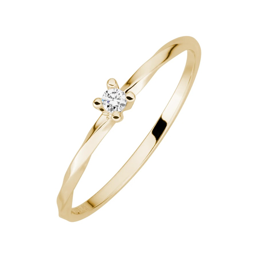 Lyomi Ring 585/- Gold Diamant Lab Grown weiß 0,04ct. 054 (17,2) Damen