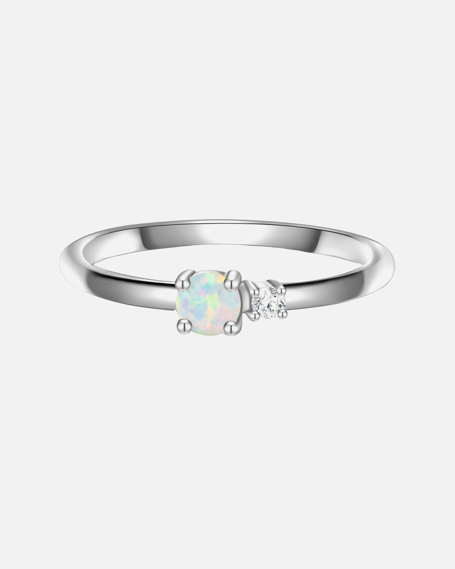 Ring für Weiblich Glanzstücke München Ring Sterling Silber Opal (synth.) Zirkonia weiß 48