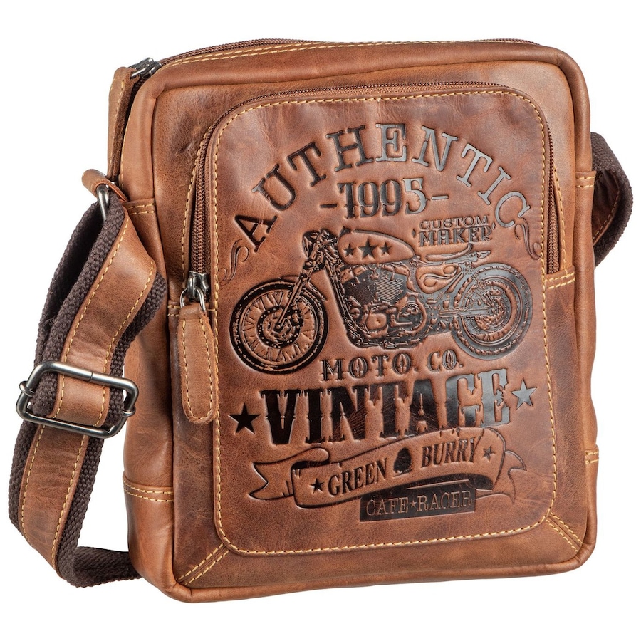 Greenburry Umhängetasche Cafe Racer Antikbraun Braun Herren