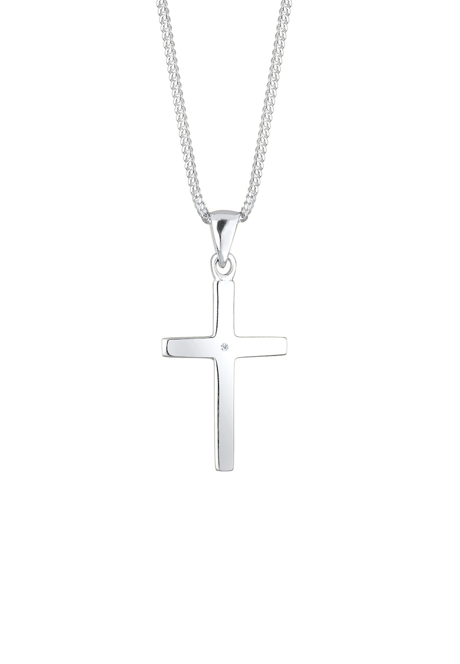Elli DIAMONDS Basic Kreuz Glaube Diamant (0.005 ct) 925 Silber silberfarben Damen