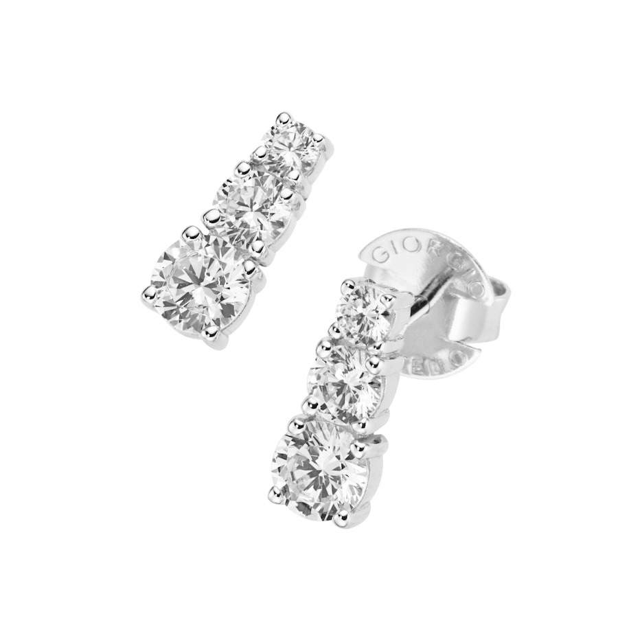 Giorgio Martello Milano Ohrstecker Mit Zirkonia, Silber 925 Onesize Weiss Damen