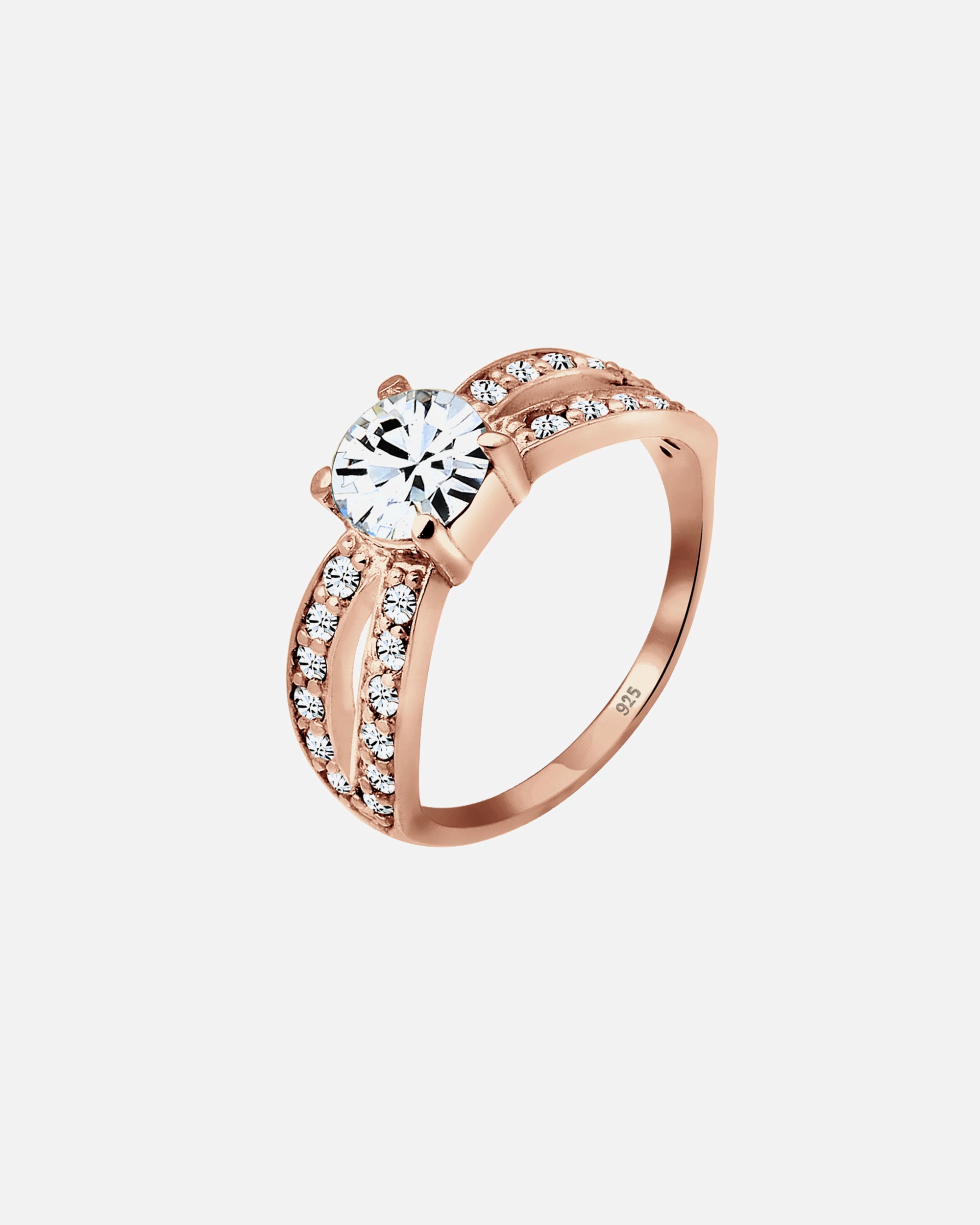 Ring für Weiblich Elli Solitär Glamourös 925 Silber, mit Kristallen von Swarovski® 54