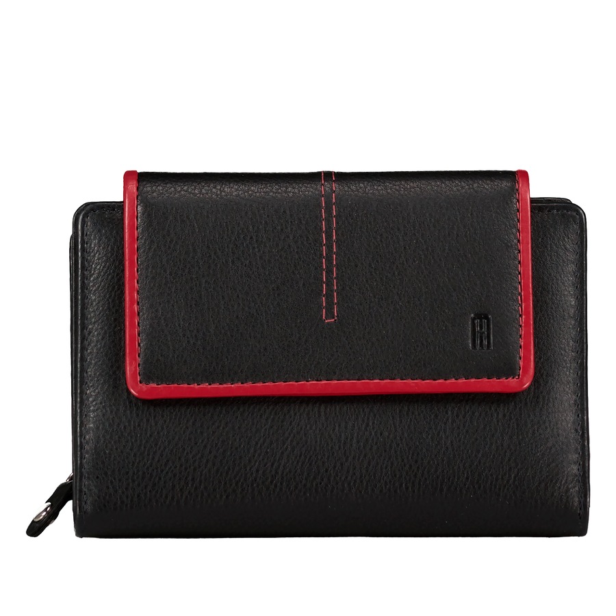 Hausfelder Manufaktur Geldbörse Multicolor Schwarz Rot Damen