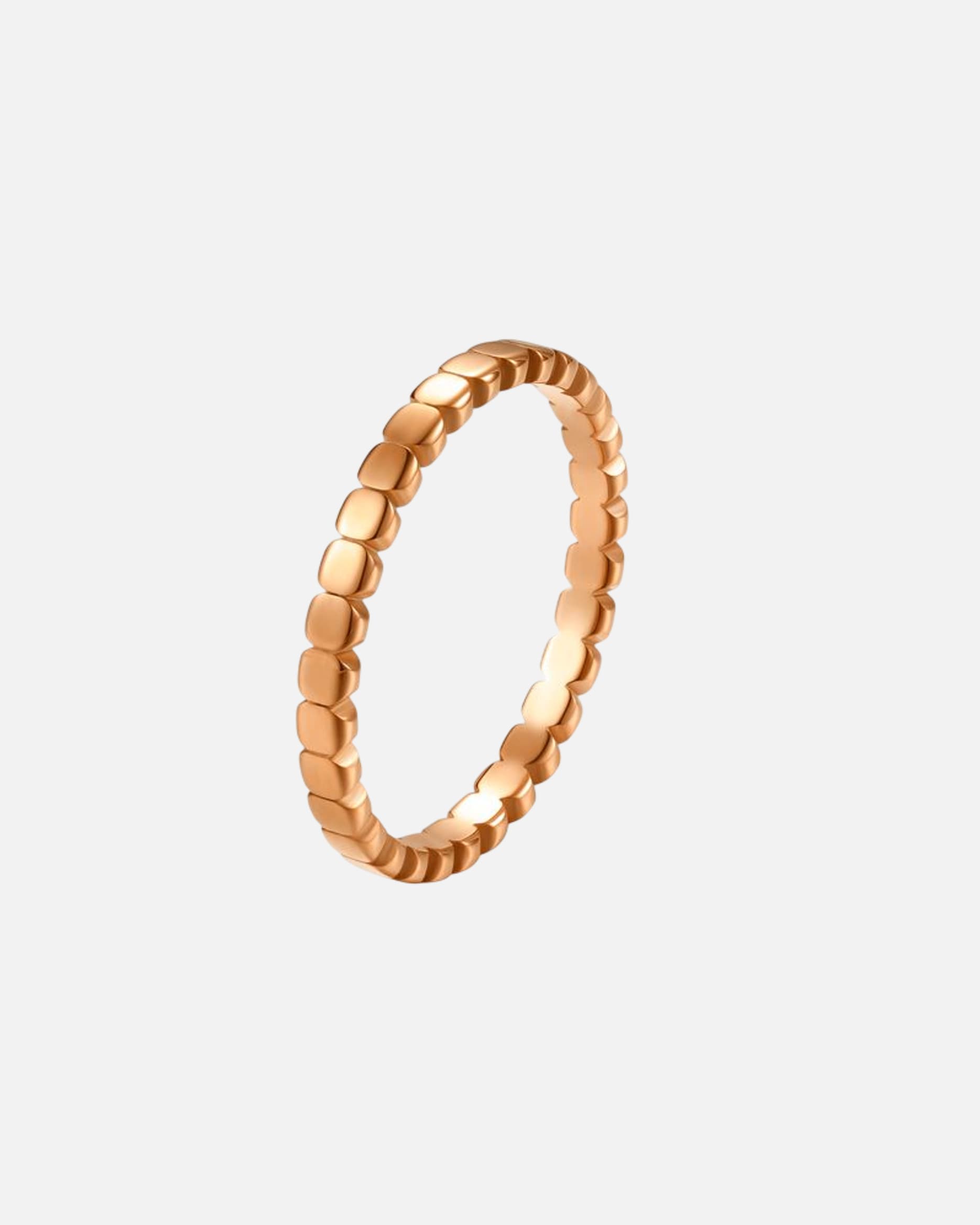 Ring für Weiblich Hey Happiness Default Brand Line Stacked Bead Ring – Edelstahl Ring mit Kugeldesign, 18 K Roségoldvergoldung 52