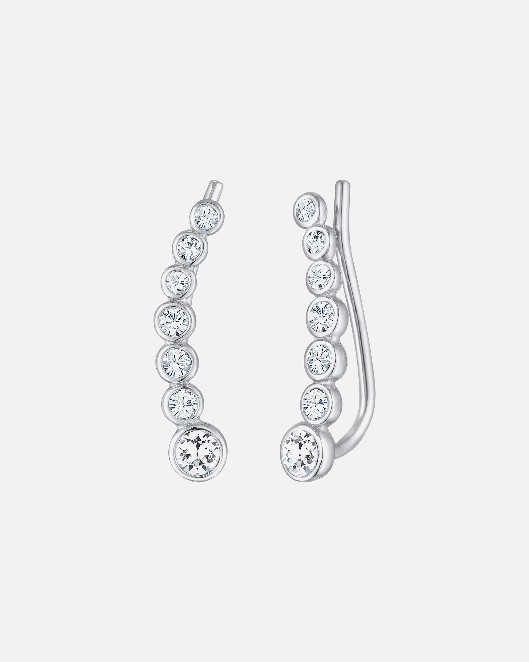 Ohrringe für Weiblich Elli Earclimber Elegant 925 Silber, mit Kristallen von Swarovski® silberfarben