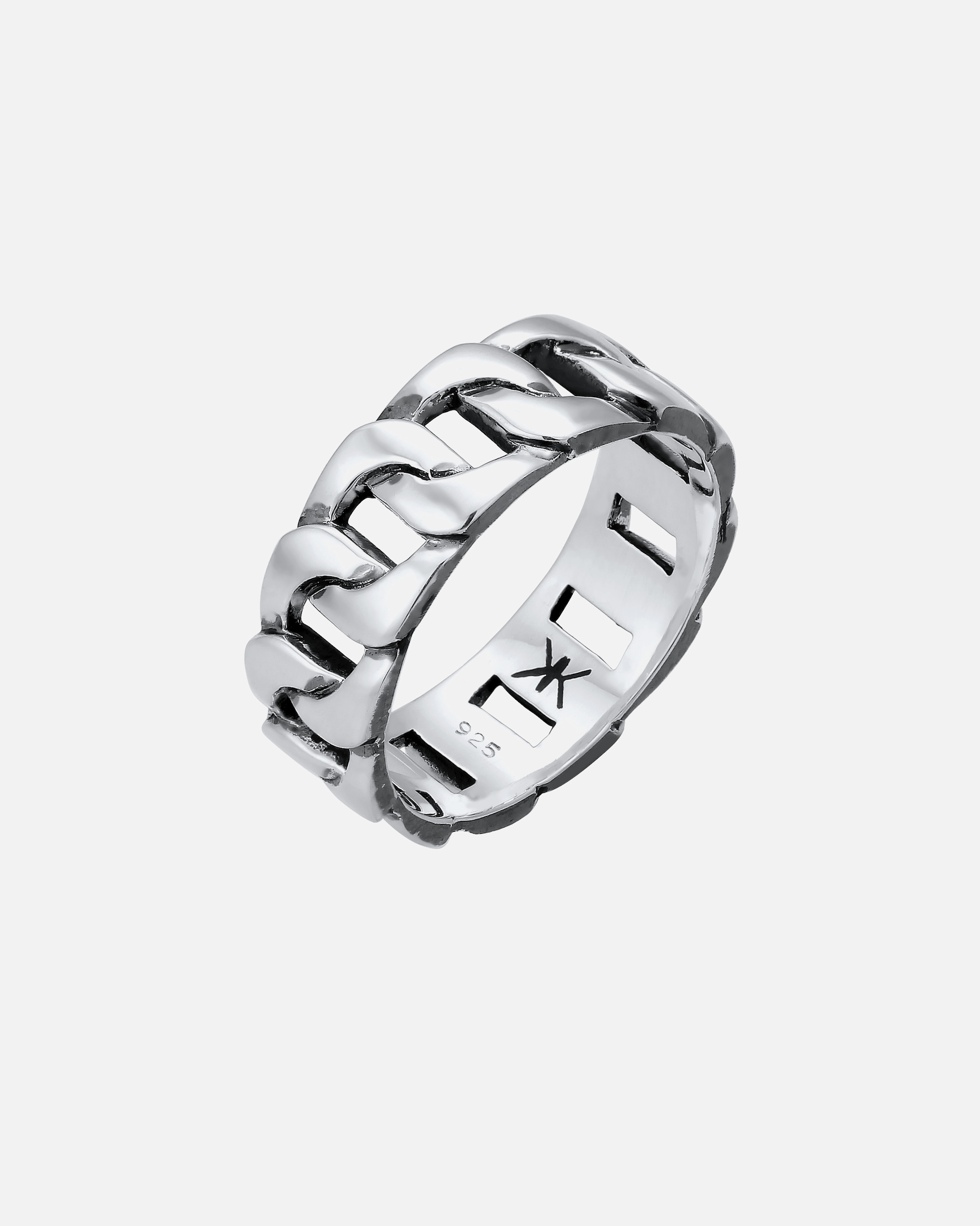 Ring für Männlich KUZZOI Herren Chunky Chain Look Cool Trend 925 Silber 60