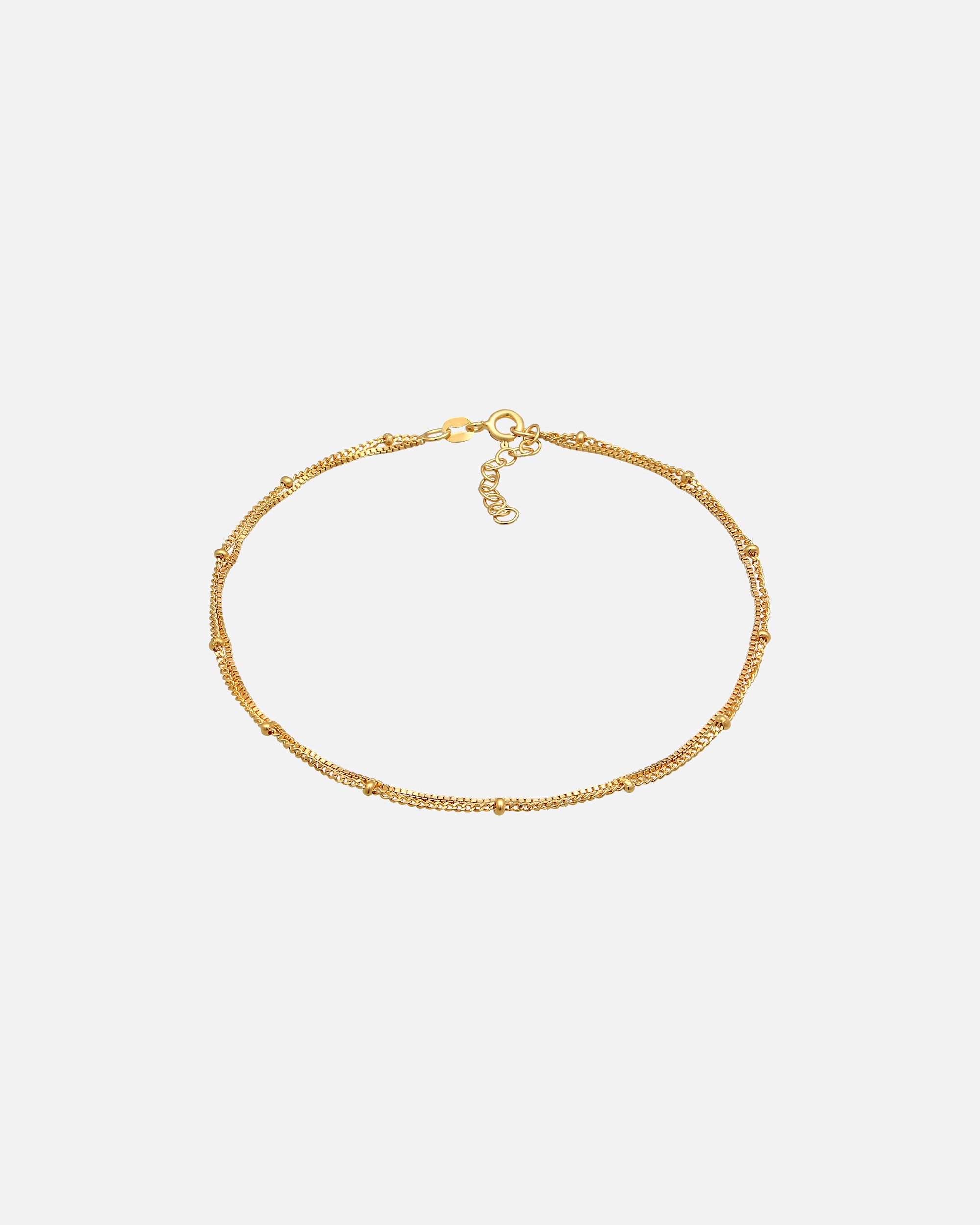 Schmuck für Weiblich Elli Kugel Gliederkette Layer Look 925 Silber goldfarben