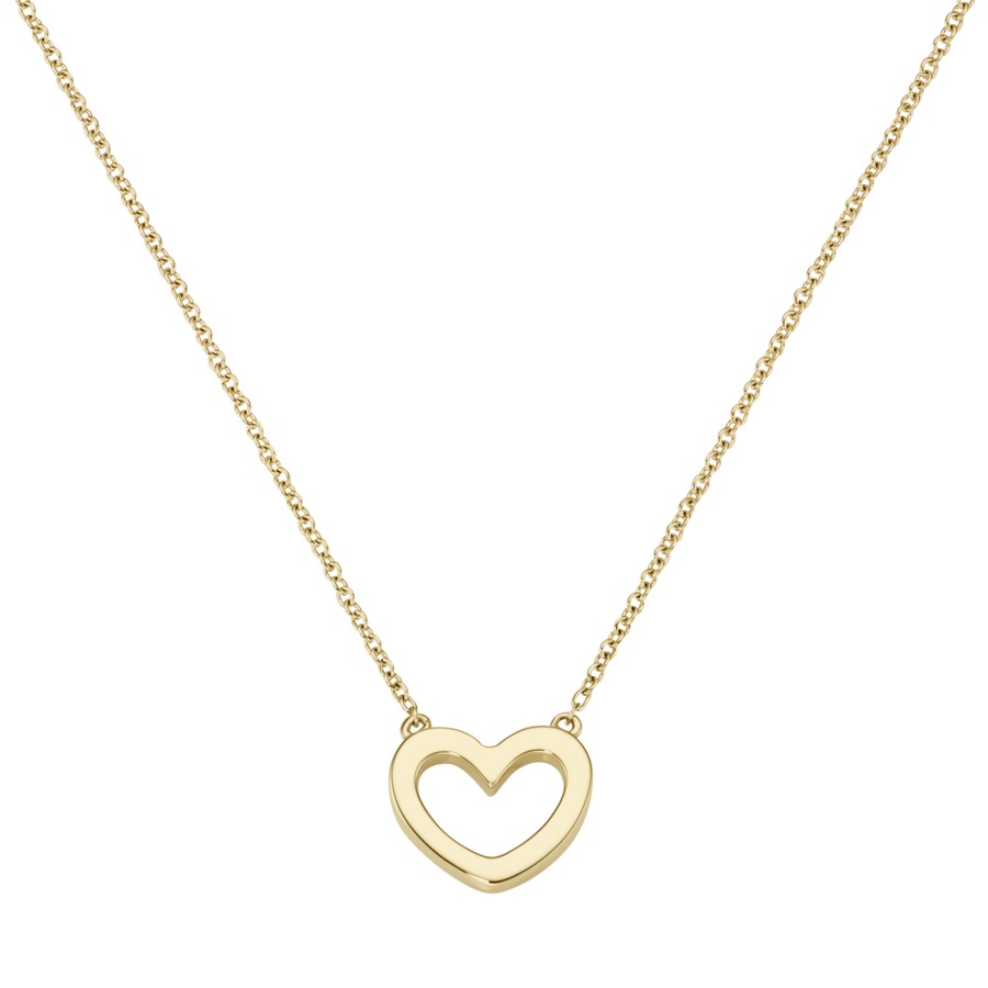 Luigi Merano Collier mit einem kleinen Herz, durchbrochen, Gold 375 45 cm Damen