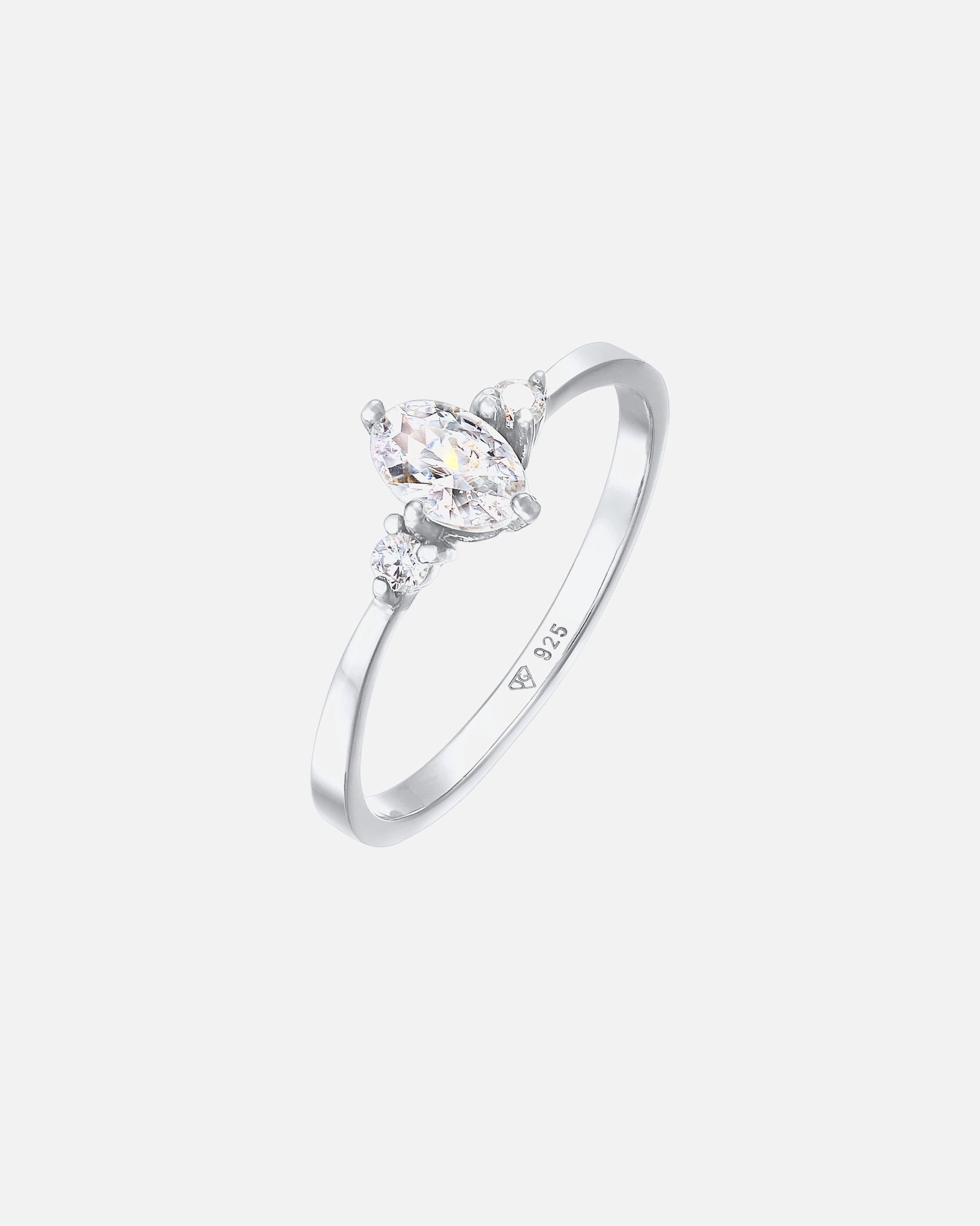 Ring für Weiblich Elli Zirkonia Oval Verlobung 925 Silber 52