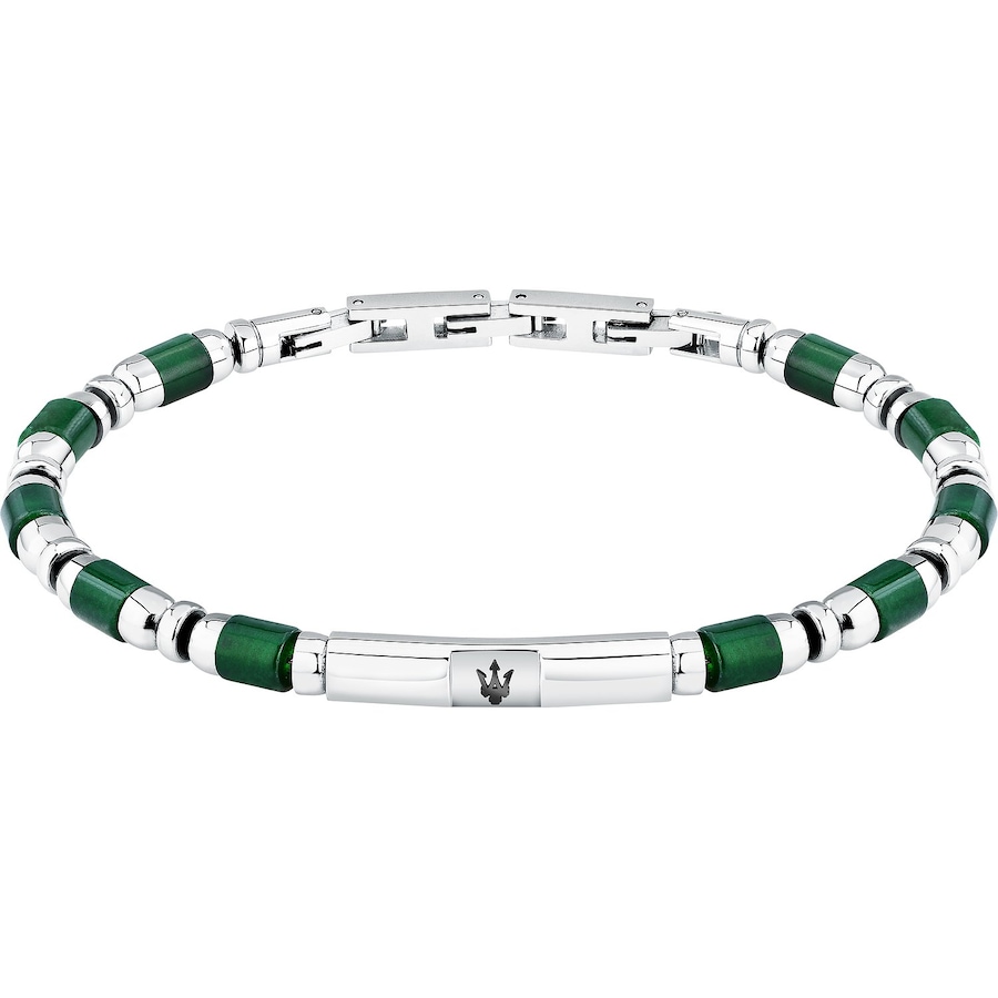 Maserati Armband Edelstahl grün, silber Herren