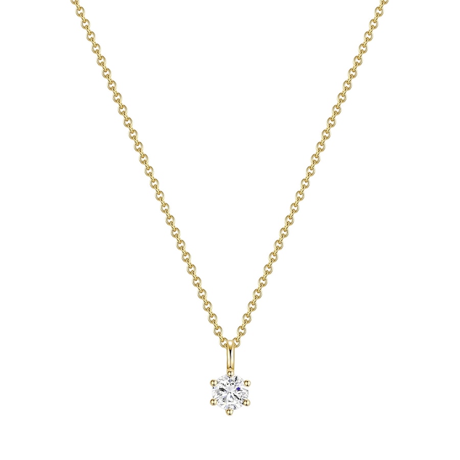 Glanzstücke München Halskette Sterling Silber Zirkonia in Gelbgold 40,0 cm Basiskette + 5,0 Verlängerung Damen