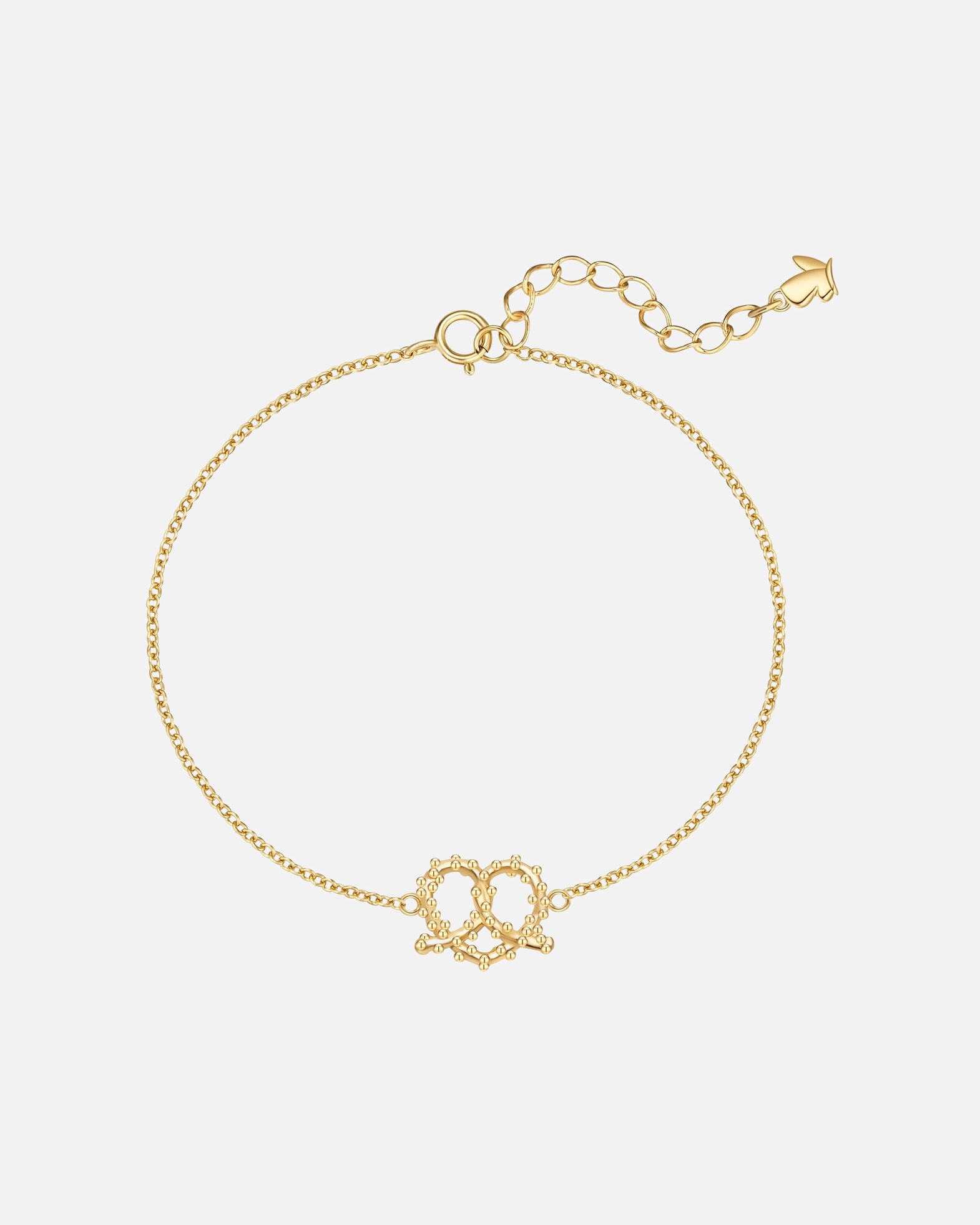 Armband für Weiblich Glanzstücke München Oktoberfest Armband Herz-Breze aus Edelstahl in Gelbgold 17,0 cm Basislänge + 3,0 cm Verlängerung