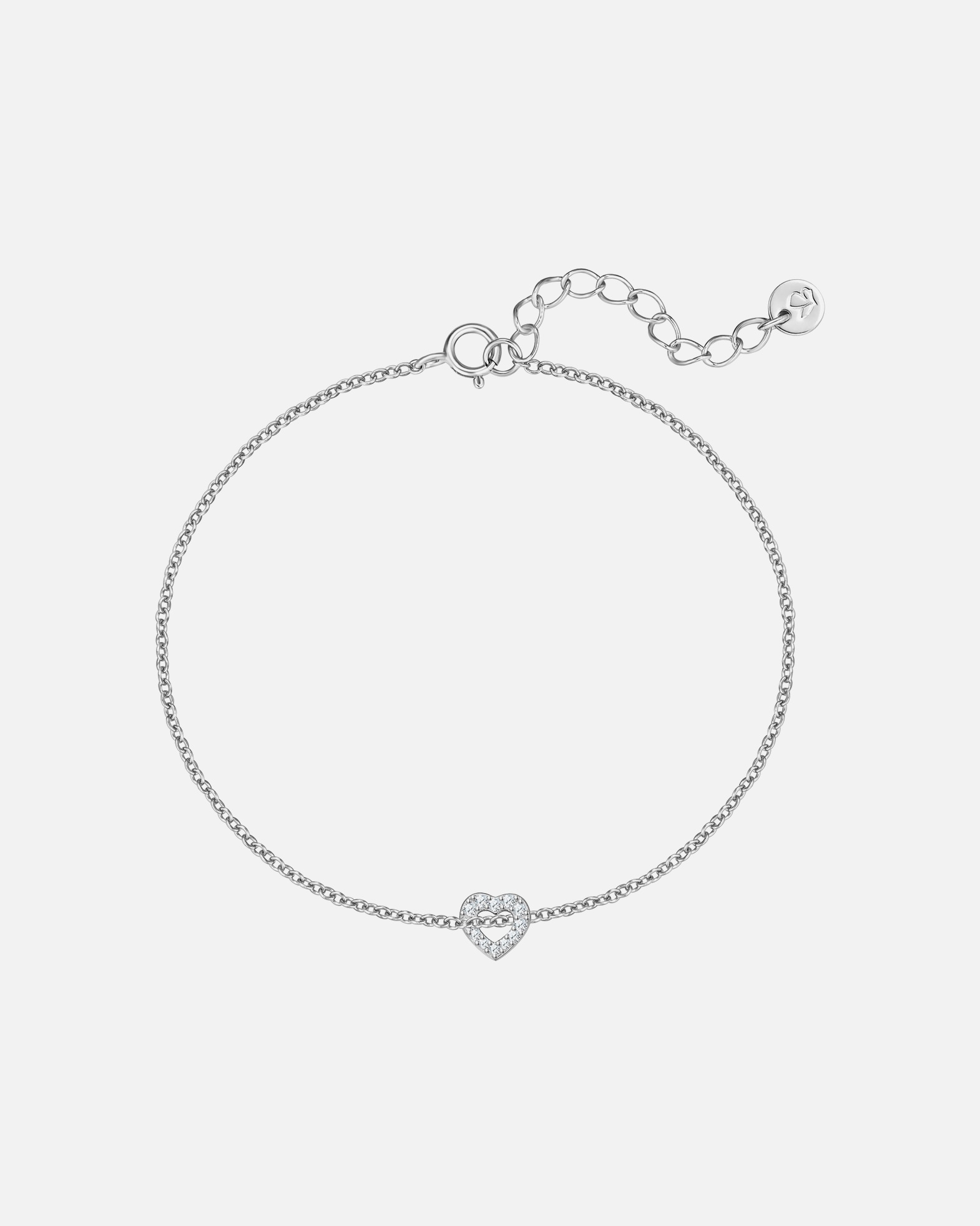 Armband für Weiblich Glanzstücke München Armband Herz aus Sterling Silber in silber mit Zirkonia 17,0 cm Basislänge + 3,0 cm Verlängerung