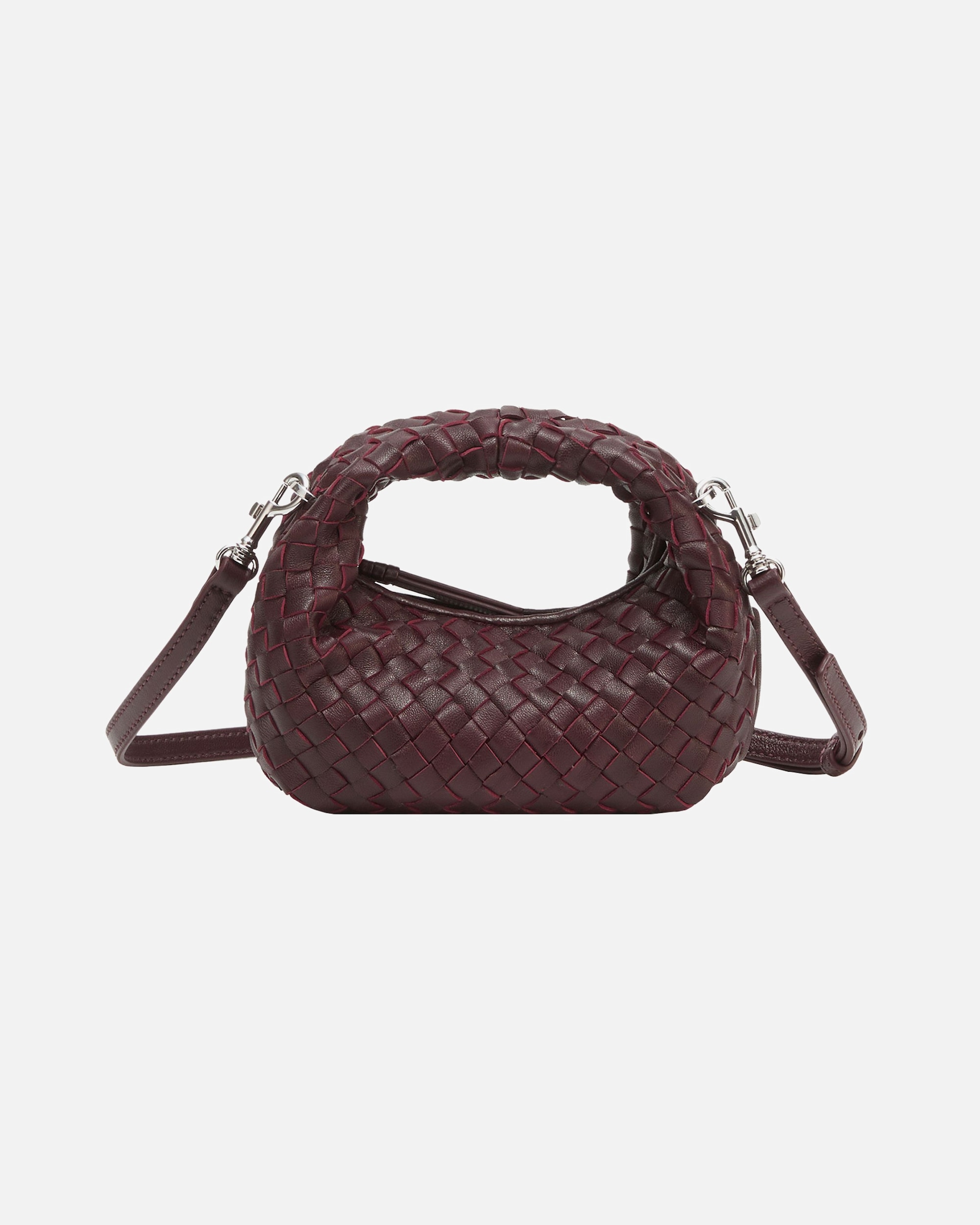 Tasche für Weiblich LES VISIONNAIRES Default Brand Line Greta Micro weave Henkeltasche aubergine